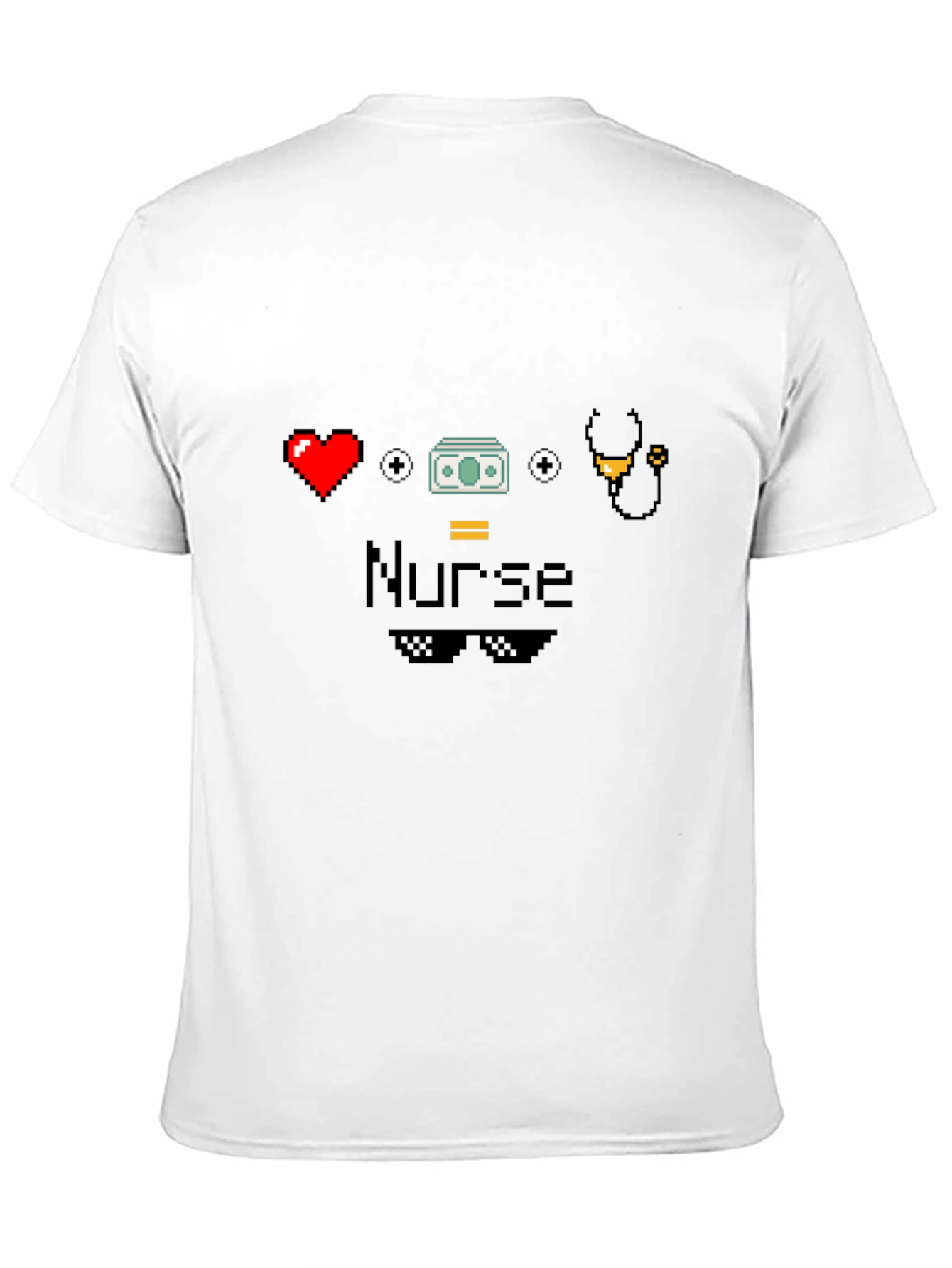 Black Nurse Pixel Art Black T-Shirt - Cool Nurse Tee view 11