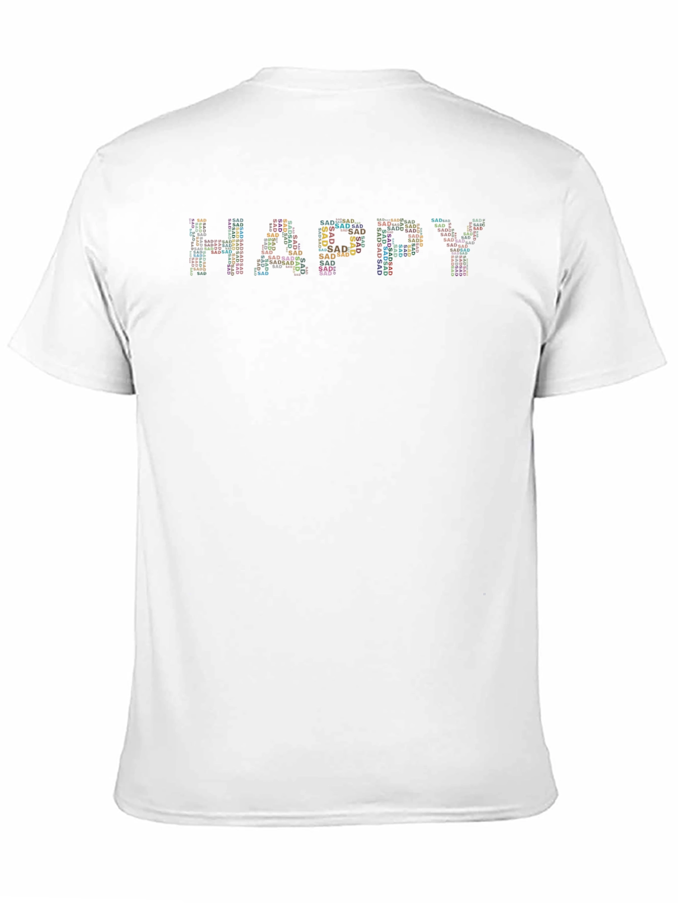 Black Happy Sad Graphic Tee - Unisex Cotton T-Shirt view 11