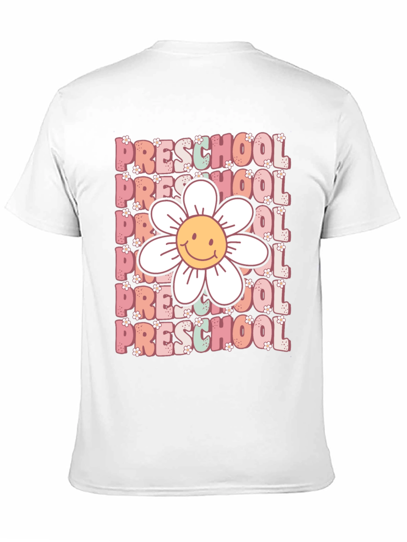 Black Preschool Teacher T-Shirt - Floral Graphic view 11