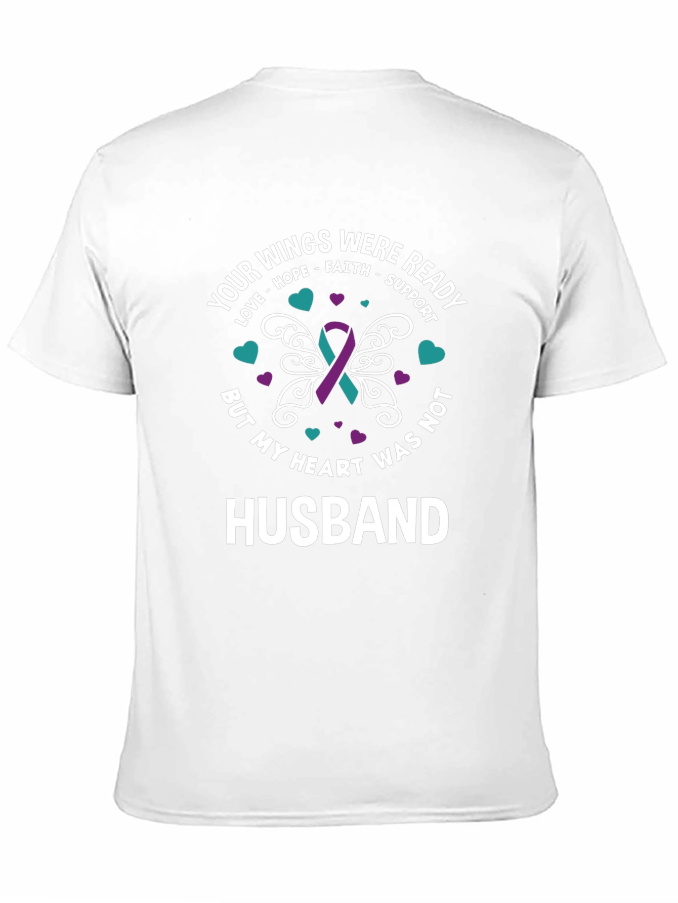Black Husband Memorial T-Shirt - Wings Were Ready view 11