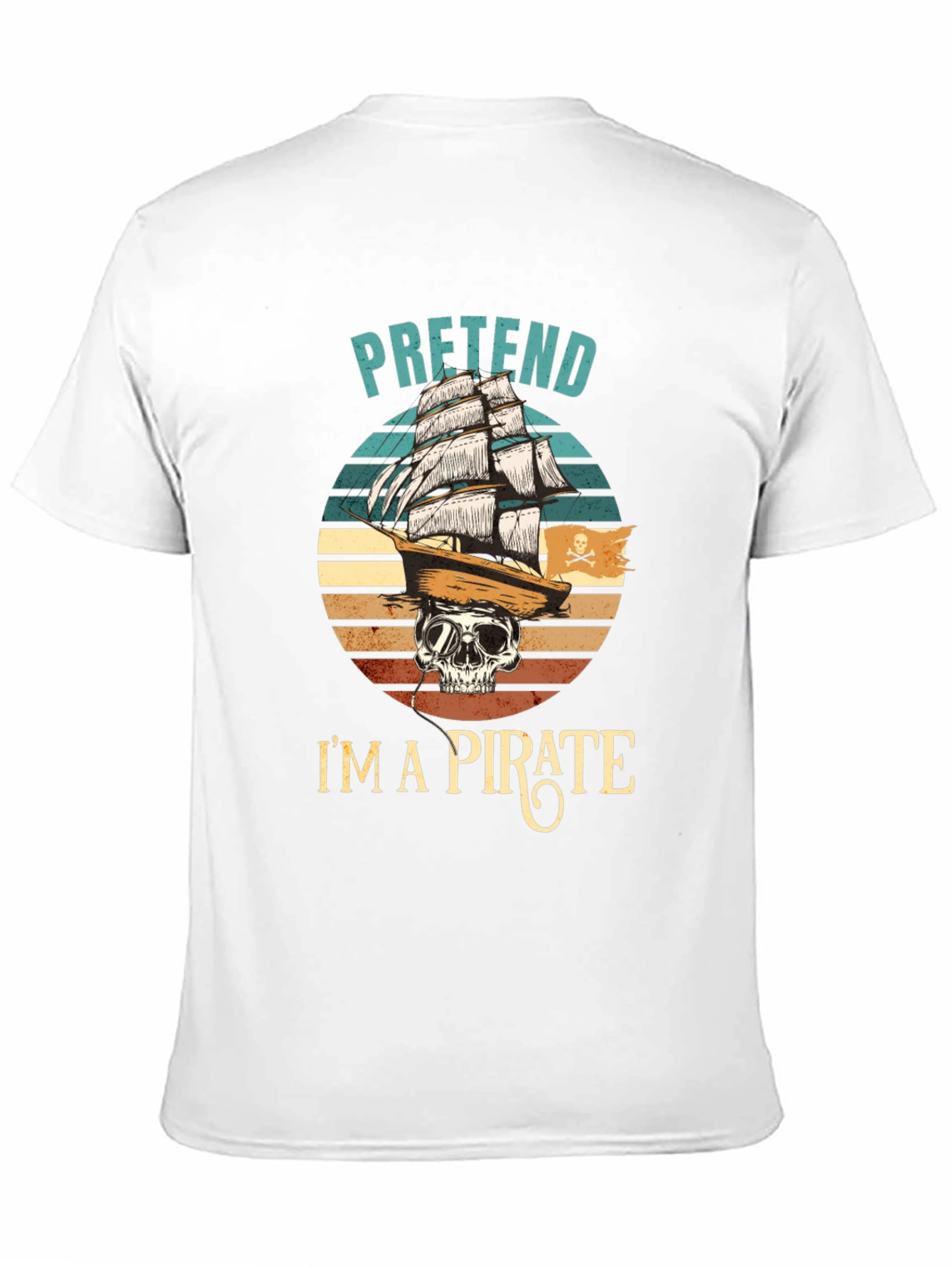 Black Pretend I'm A Pirate T-Shirt - Skull & Ship Graphic Tee view 11