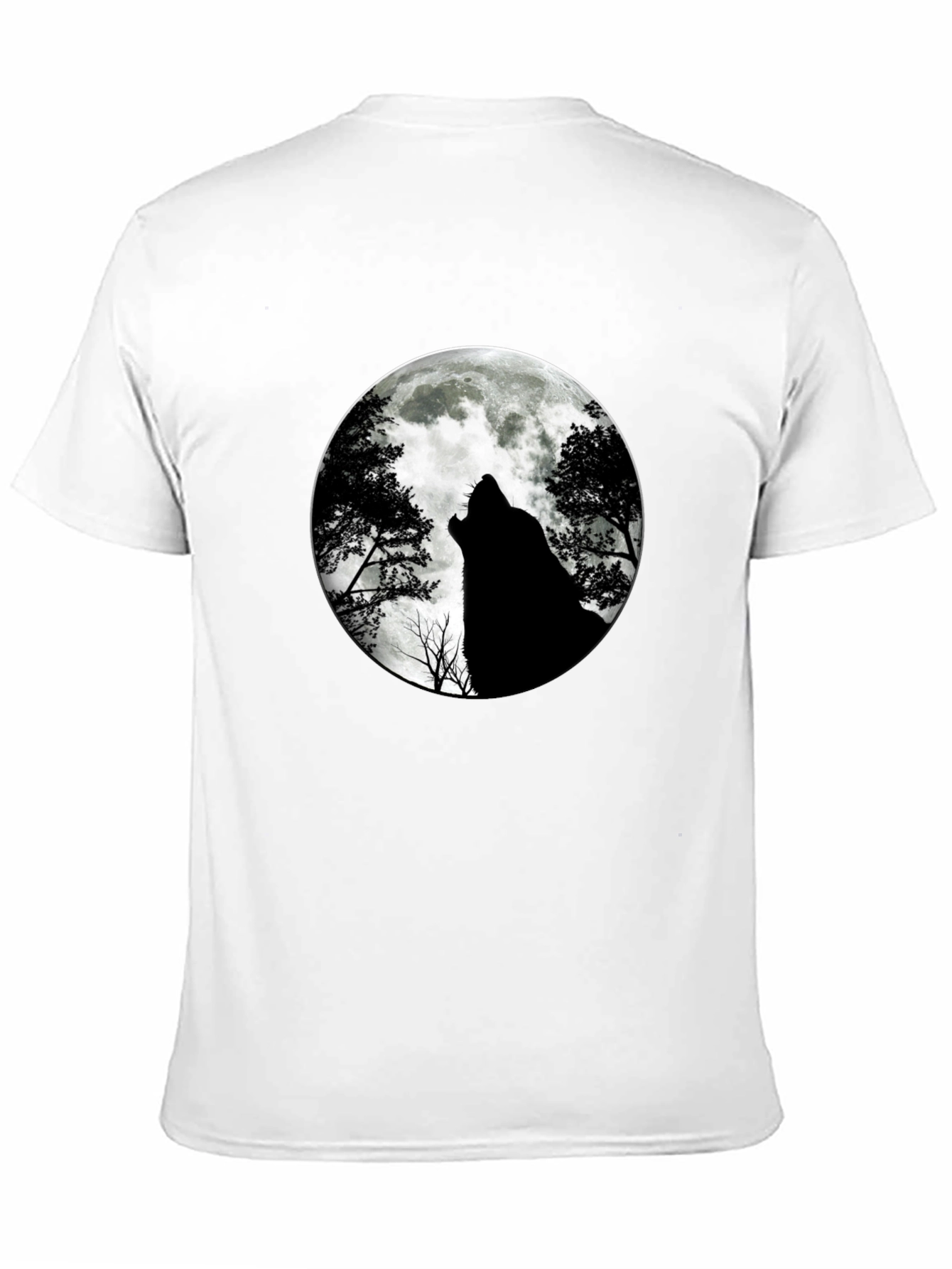 Black Wolf Moon Graphic Tee - Black Cotton T-Shirt view 11