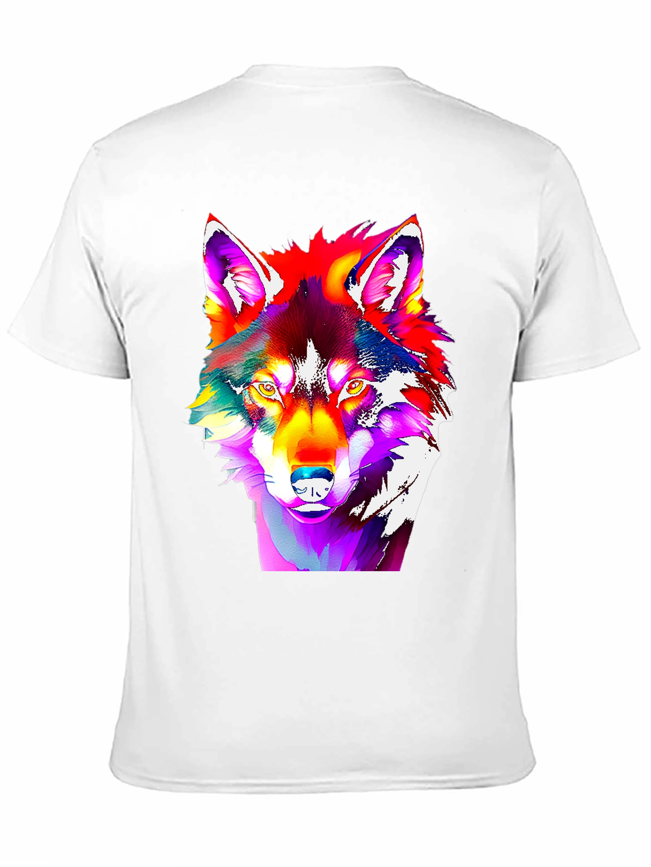 Black Vivid Wolf Graphic Tee - Bold Art Print view 11
