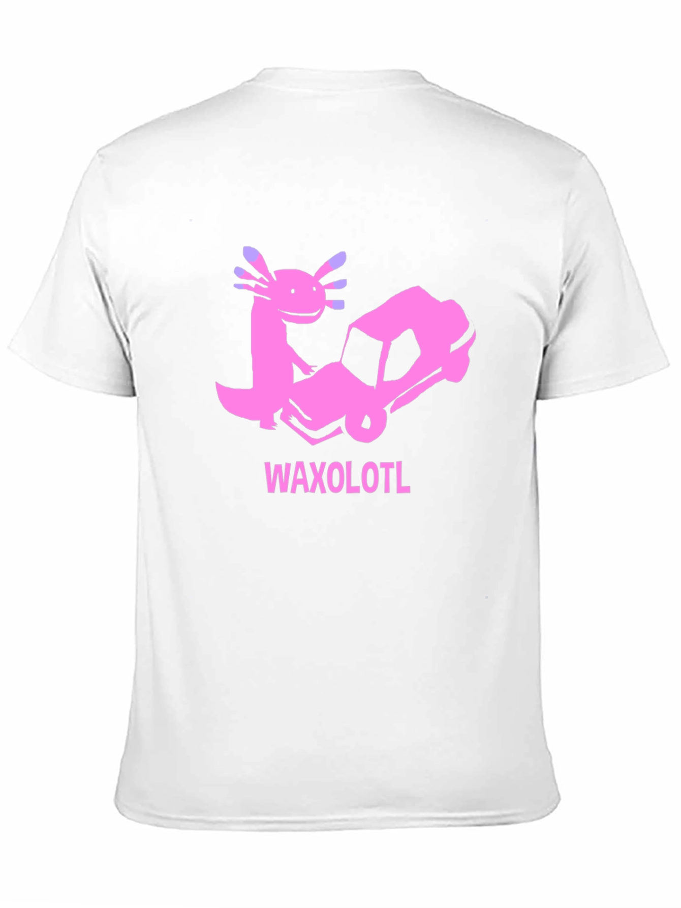 Black Axolotl Car T-Shirt: Funny Pink Cartoon Tee view 11