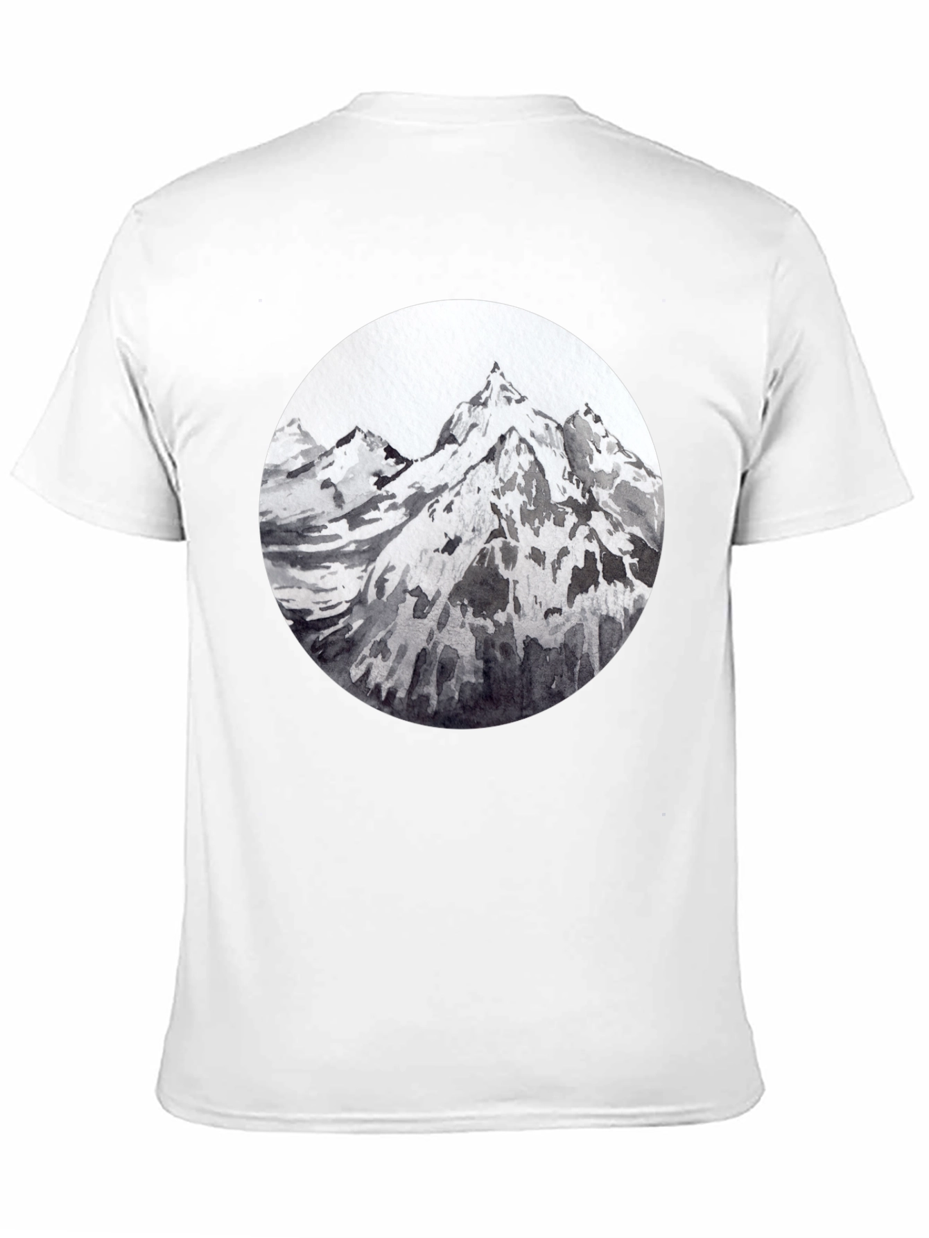 Black Mountain Peaks Graphic Tee - Black Cotton T-Shirt view 11