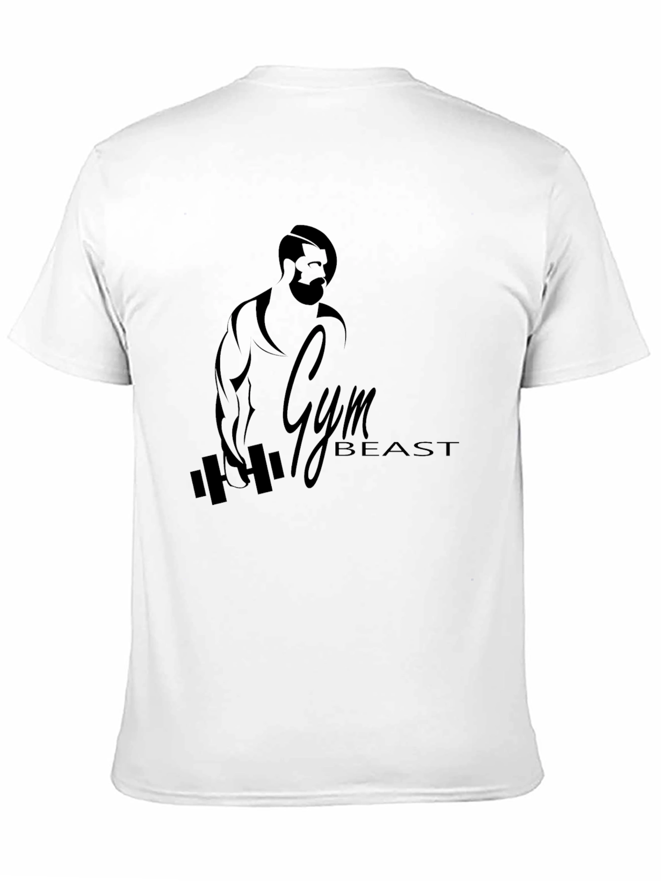 Black Gym Beast Graphic Tee - Black Cotton Workout Shirt view 11