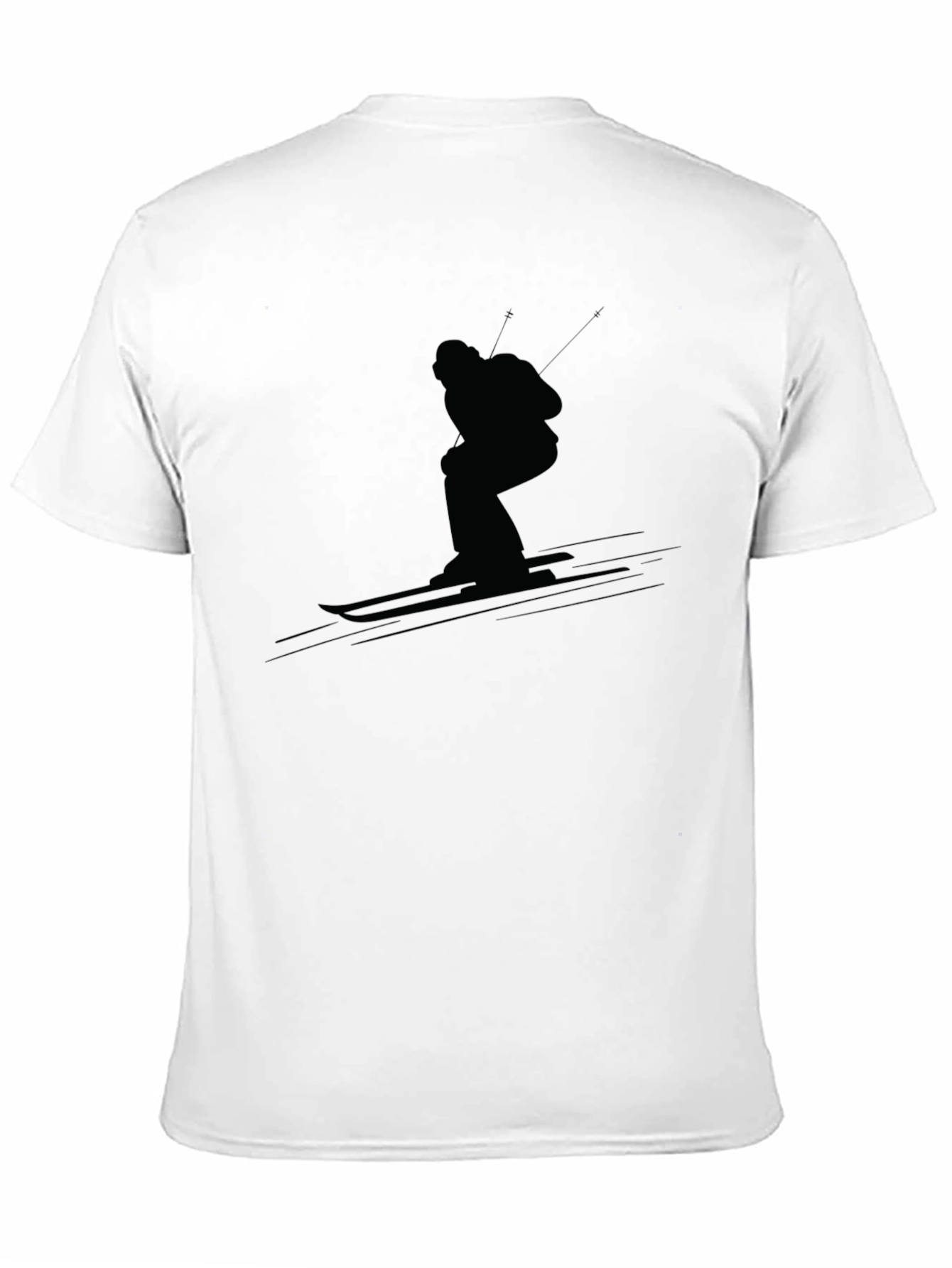 Black Black Skiing Silhouette T-Shirt view 11