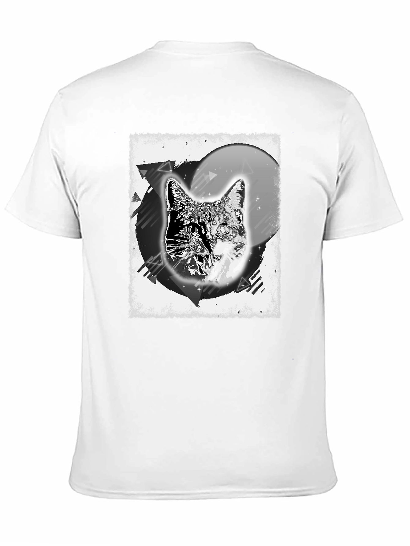 Black Cosmic Cat Graphic Tee - Black Cotton Blend view 11