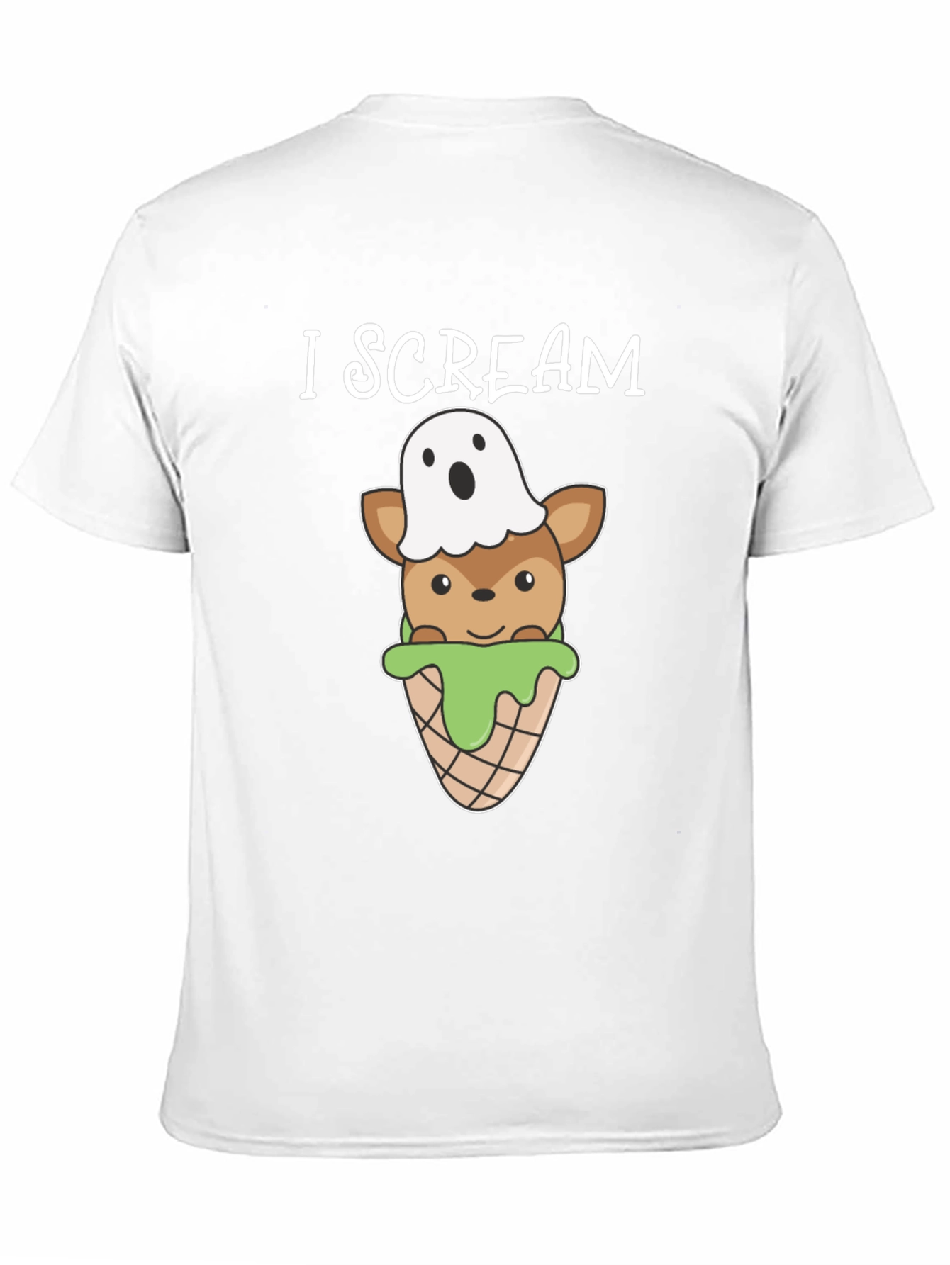 Black I Scream Deer Ghost Graphic T-Shirt view 11