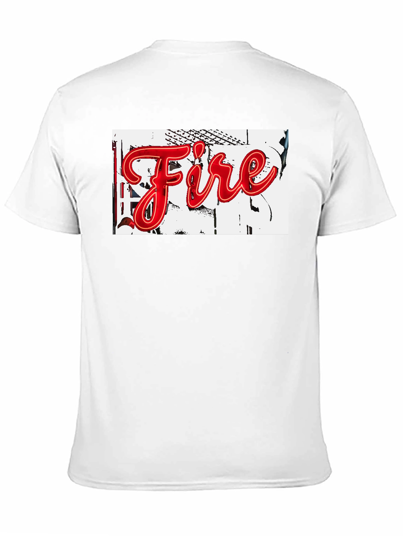 Black "Fire" Graphic Print Black T-Shirt view 11