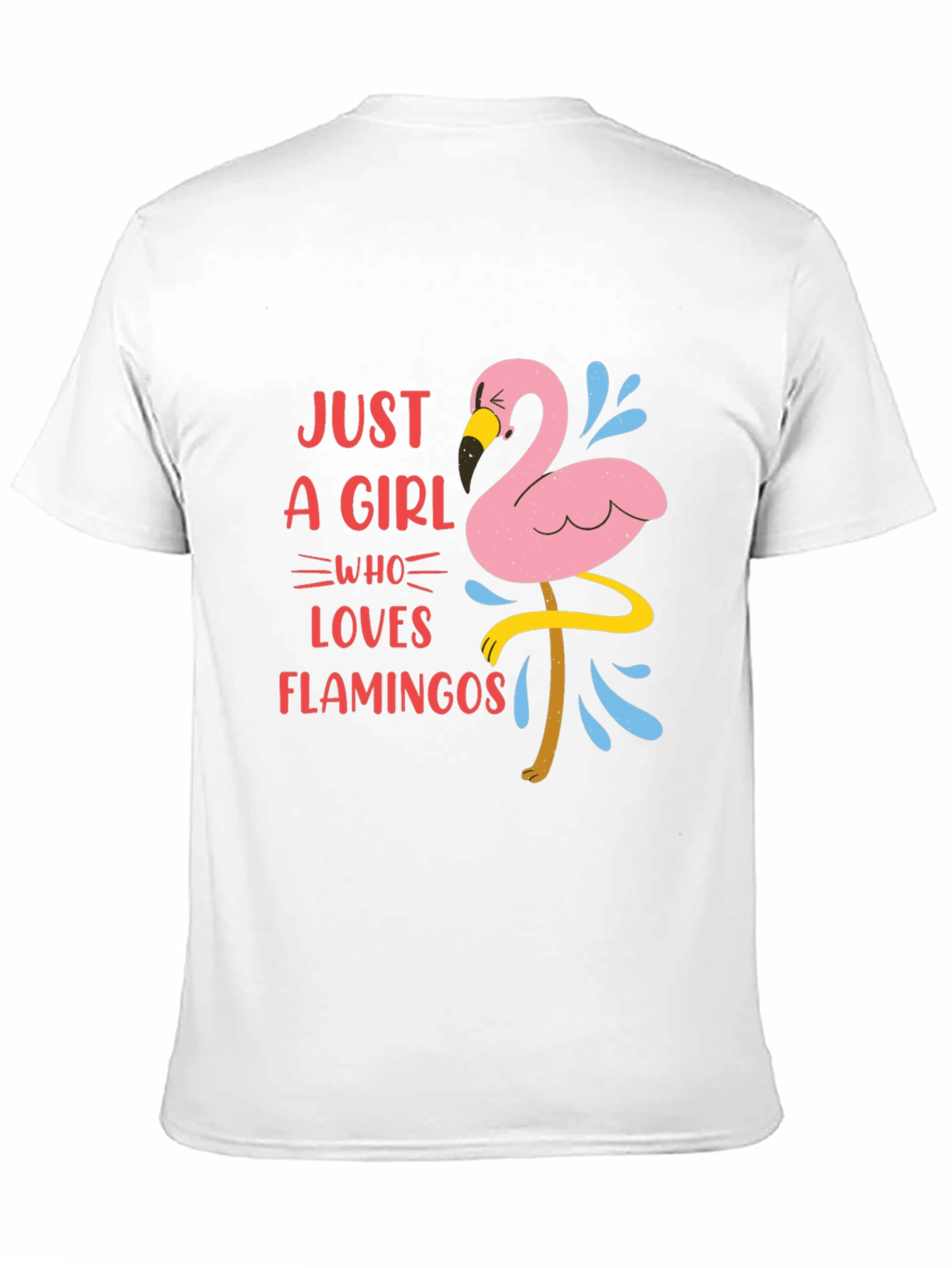 Black Just A Girl Who Loves Flamingos Graphic T-Shirt view 11
