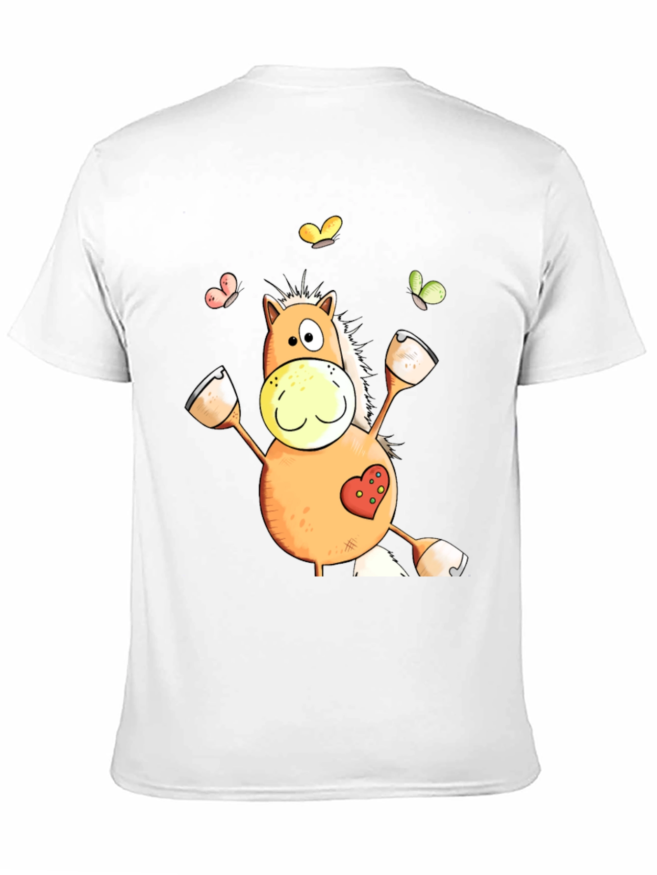 Black Horse Cartoon Graphic Black T-Shirt view 11