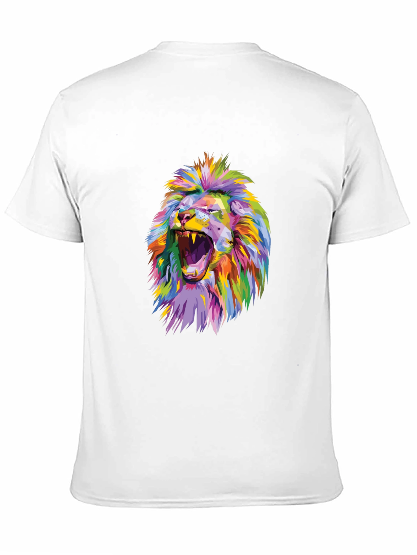 Black Colorful Lion Graphic Print Black T-Shirt view 11