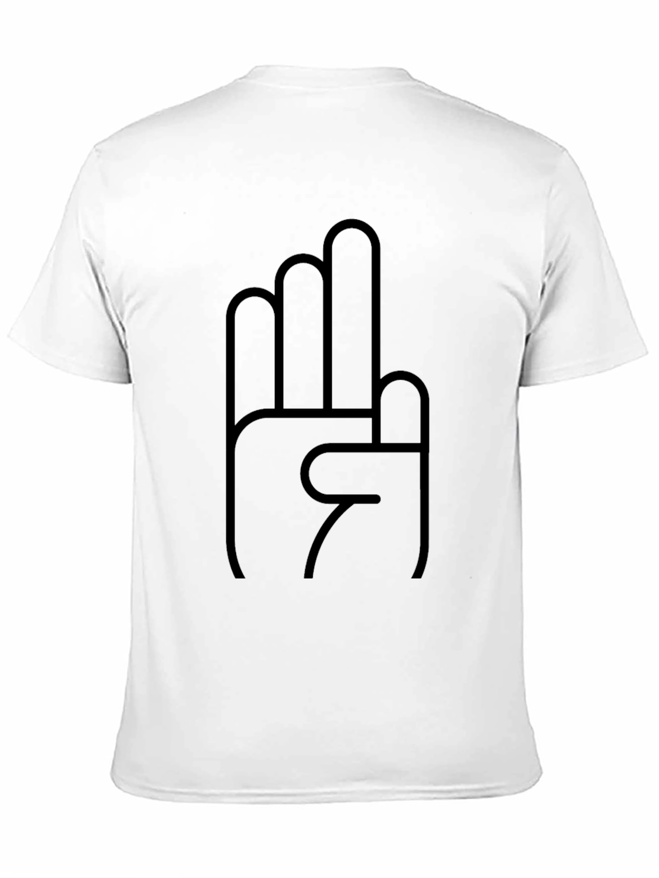 Black Minimalist Hand Gesture Graphic Tee - Black view 11