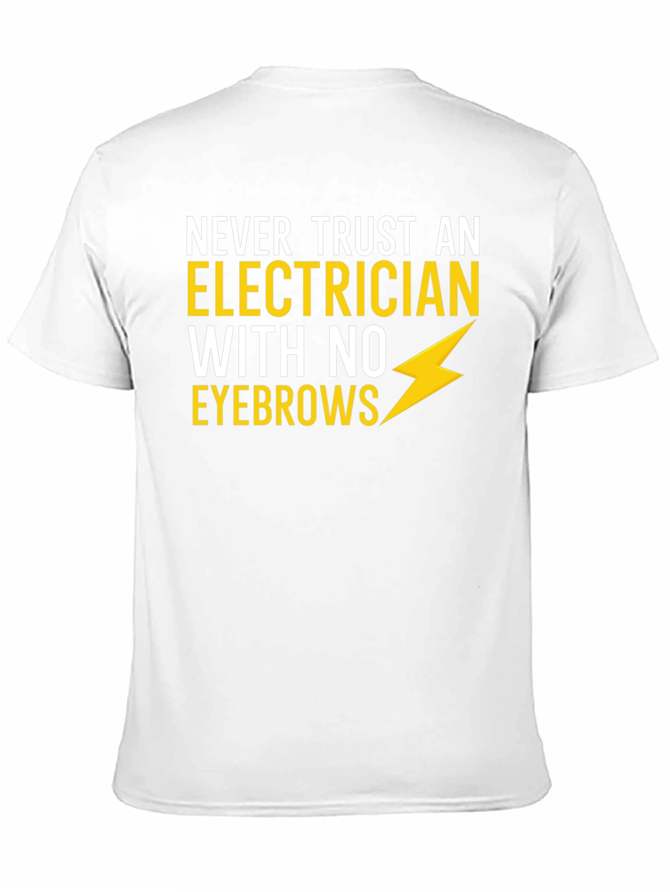 Black Electrician Humor T-Shirt - No Eyebrows! view 11