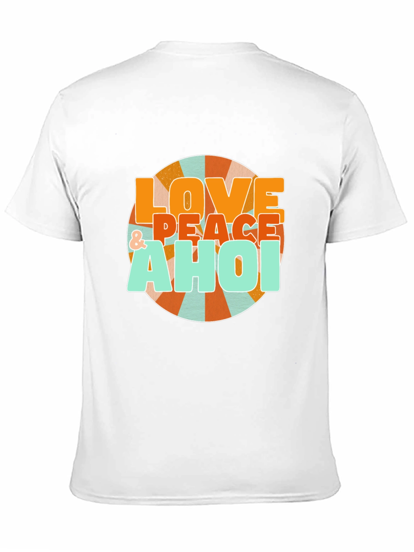 Black Retro Love & Peace Ahoi Graphic T-Shirt view 11