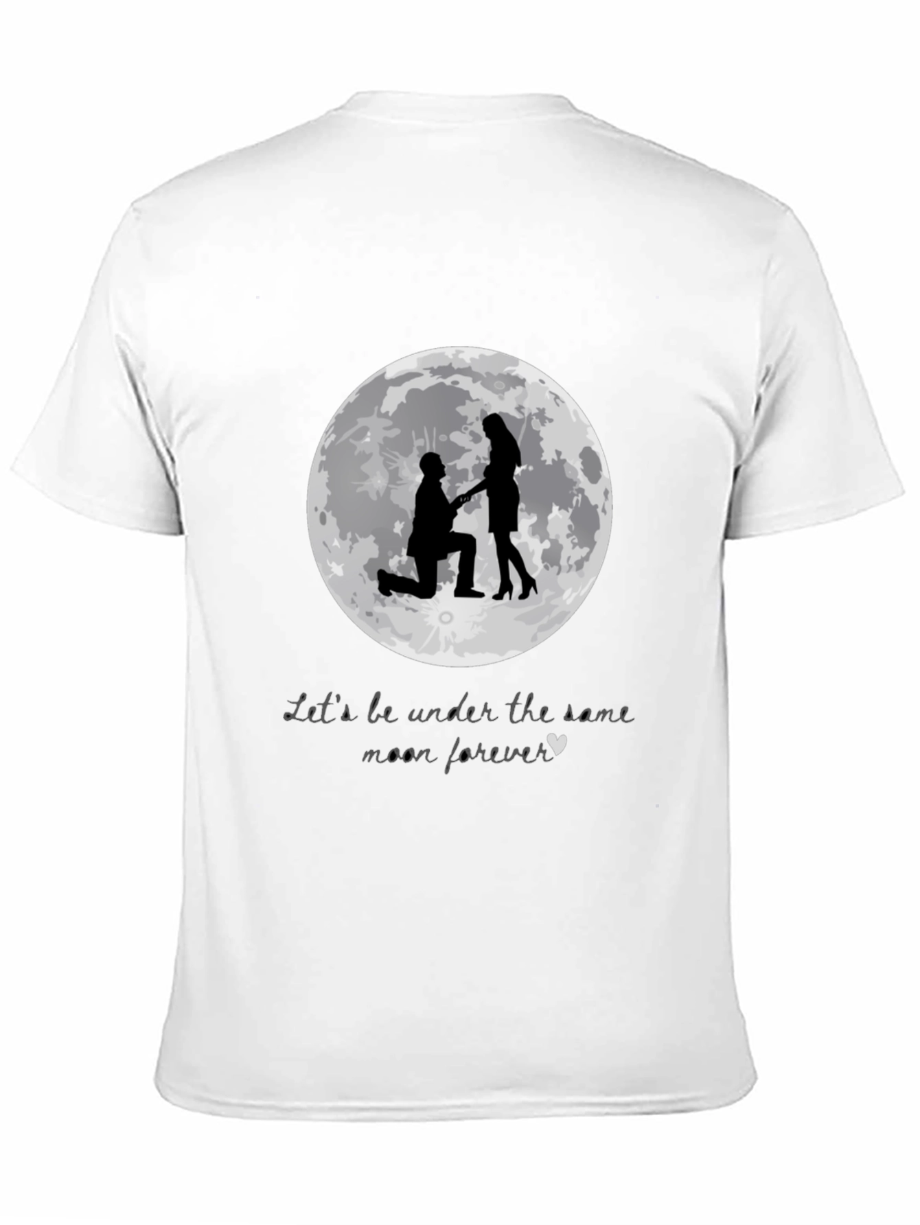 Black Romantic Moon Proposal T-Shirt view 11