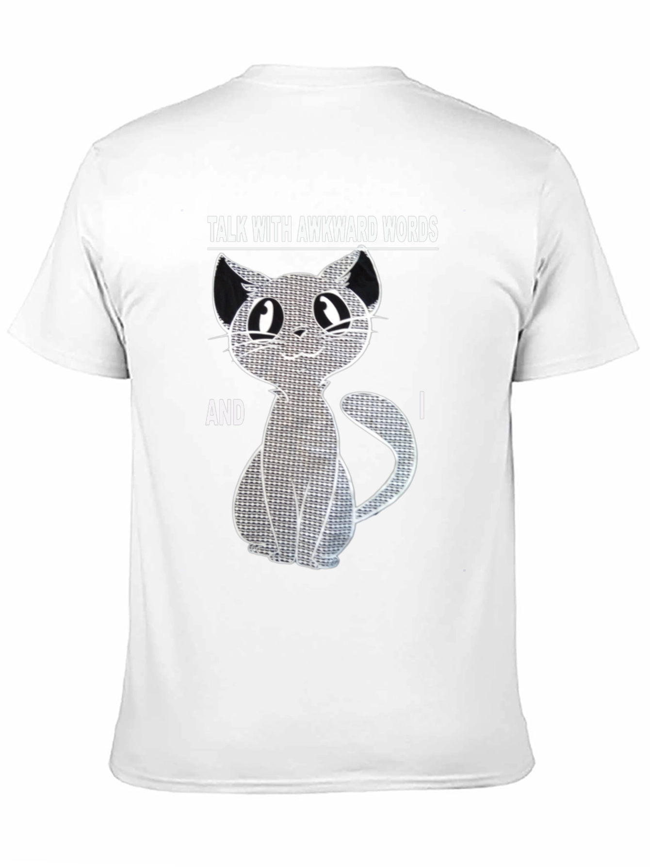 Black Awkward Words Cat T-Shirt - Black Cotton Blend Graphic Tee view 11