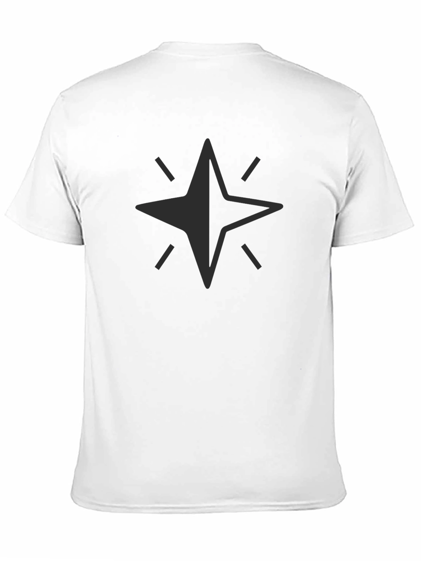 Black Men's Black T-Shirt with Star Graphic view 11
