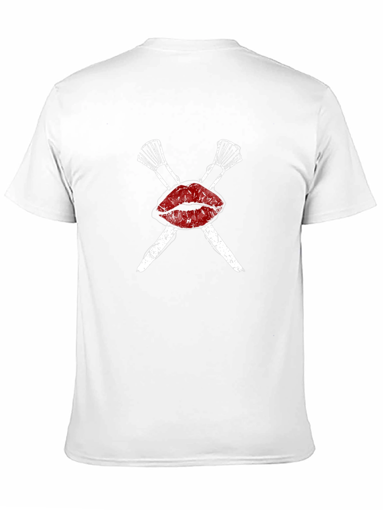 Black Makeup Artist Lips & Brush Graphic T-Shirt view 11