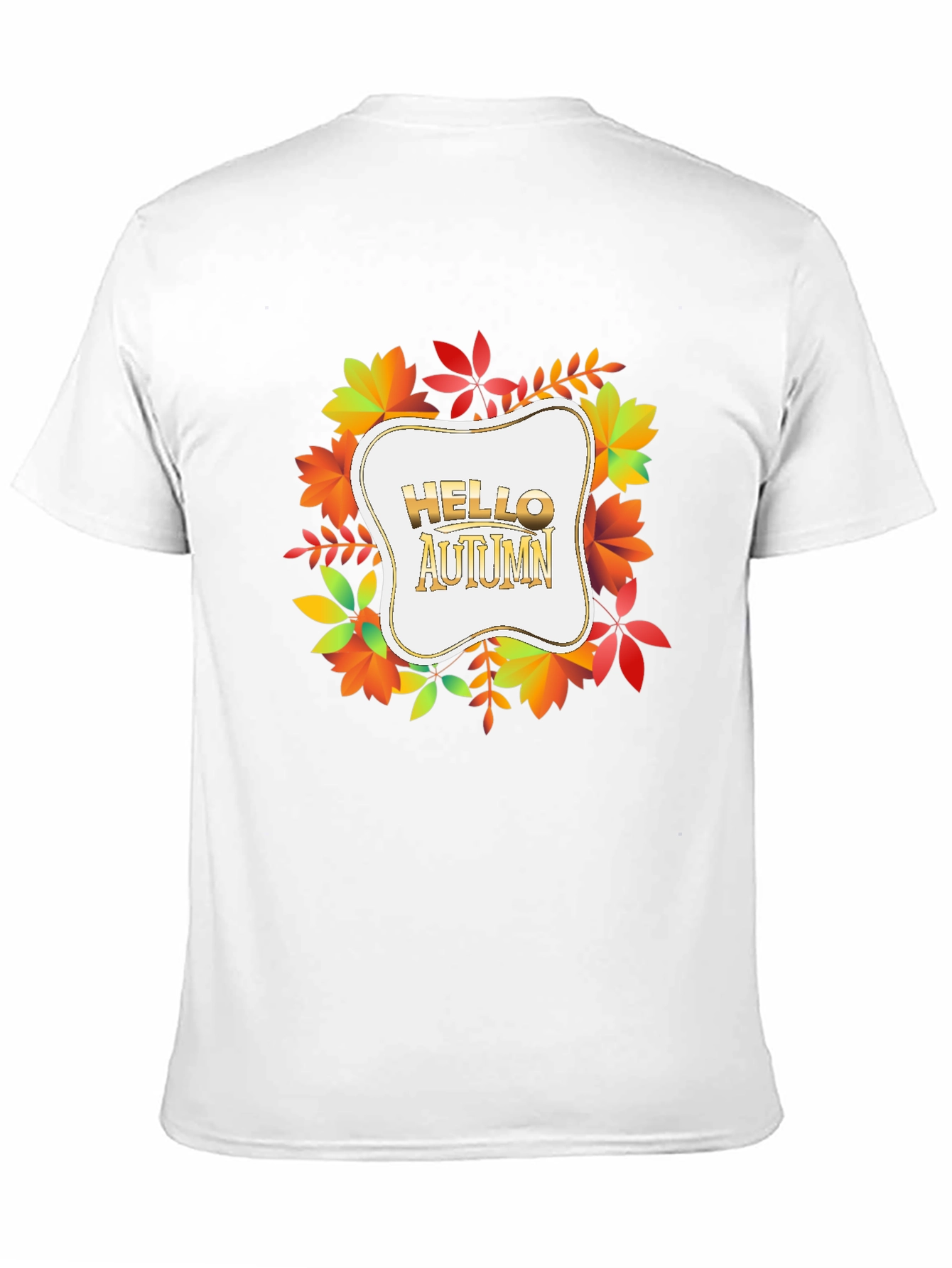 Black Hello Autumn Black T-Shirt - Fall Season Tee view 11