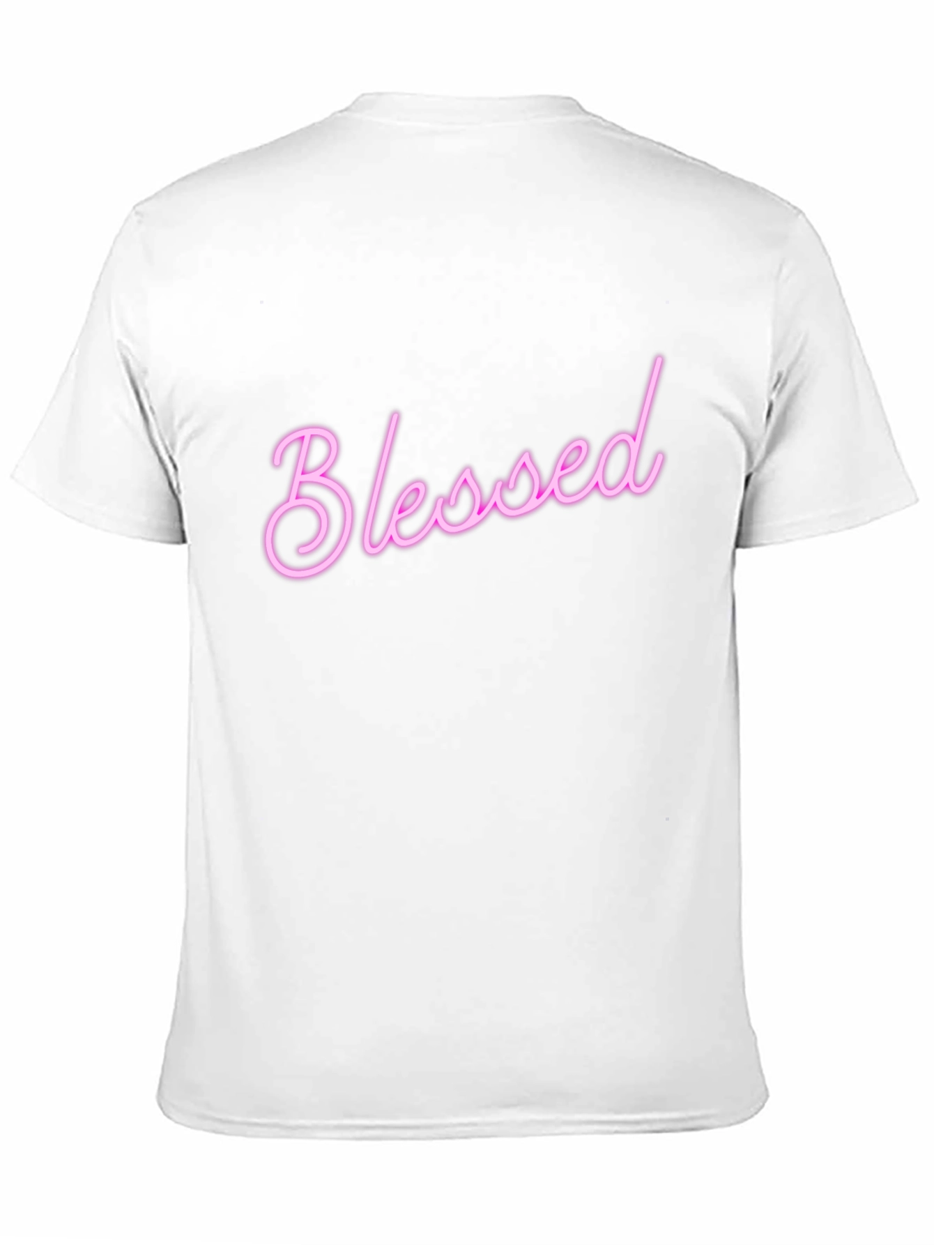Black Blessed Pink Neon Style T-Shirt view 11