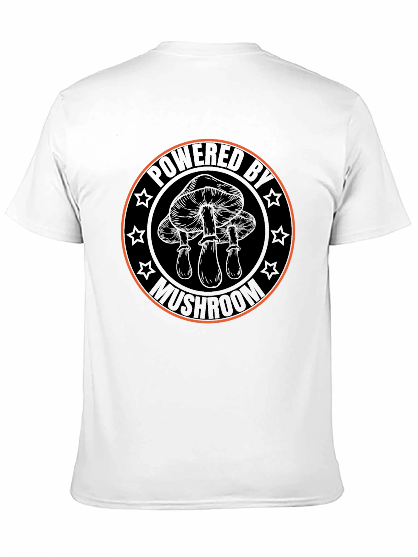 Black Powered By Mushroom Black T-Shirt view 11