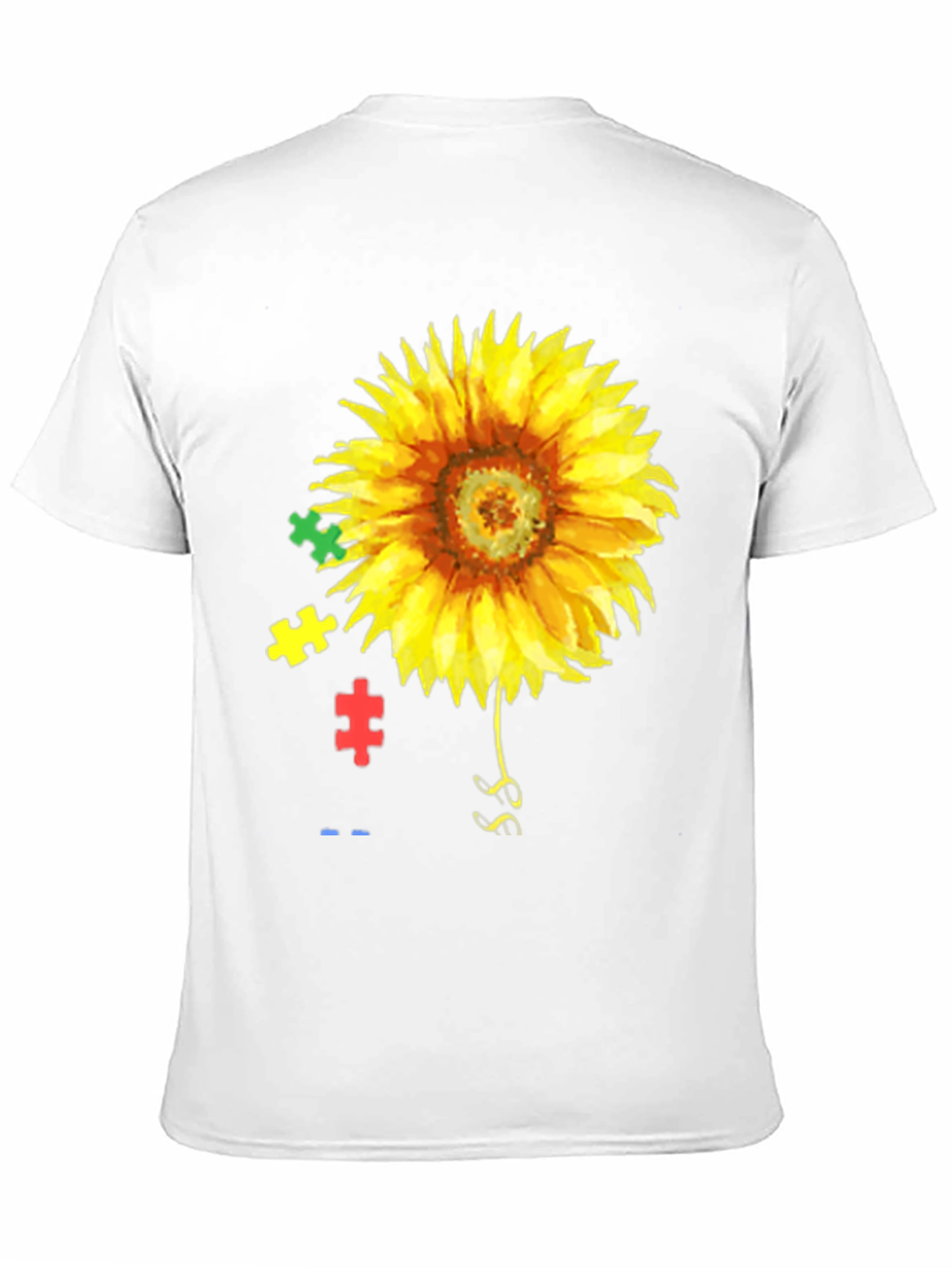 Black Sunflower Autism Awareness T-Shirt view 11