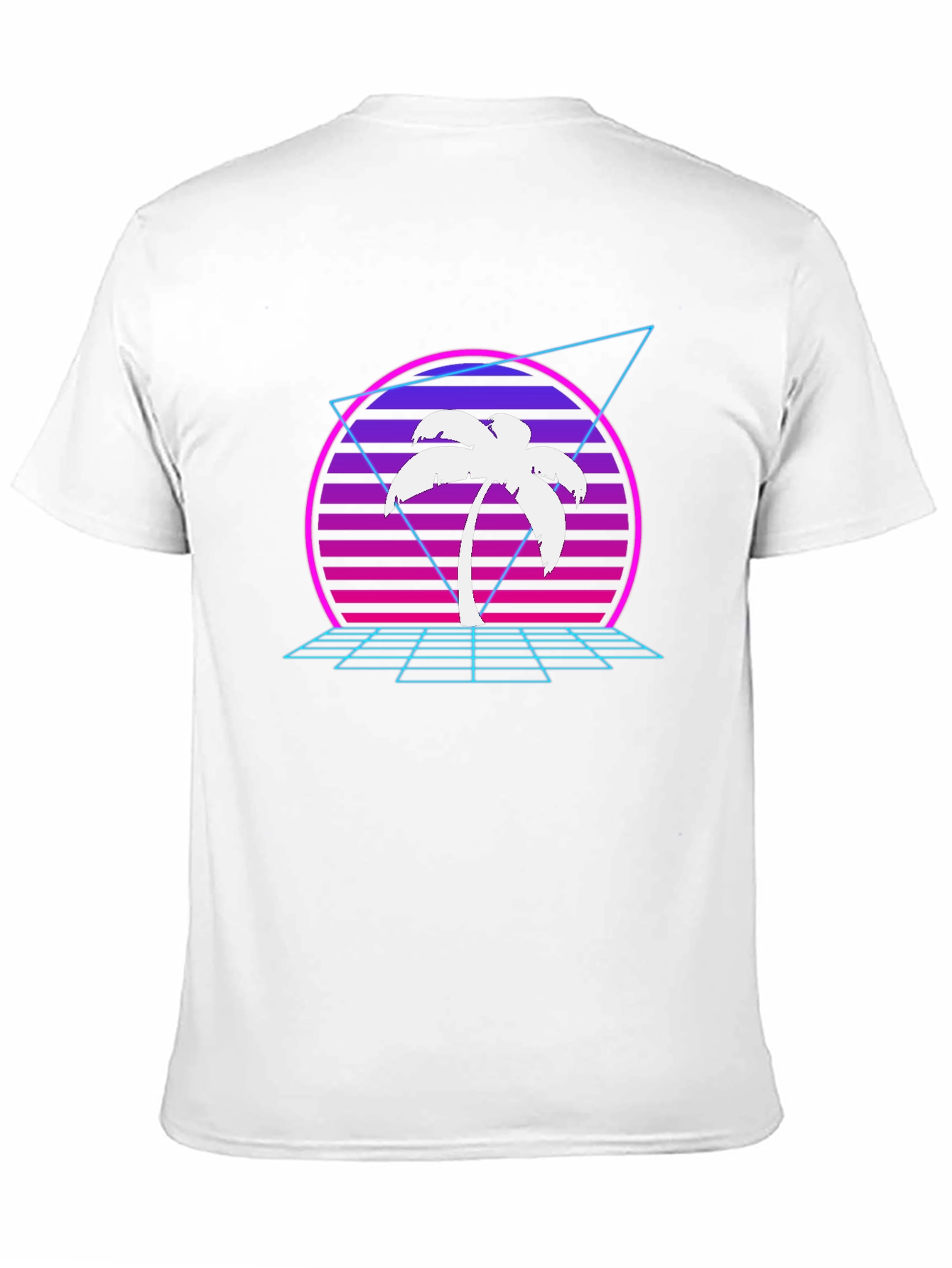 Black Retro Palm Tree T-Shirt - Synthwave Design view 11