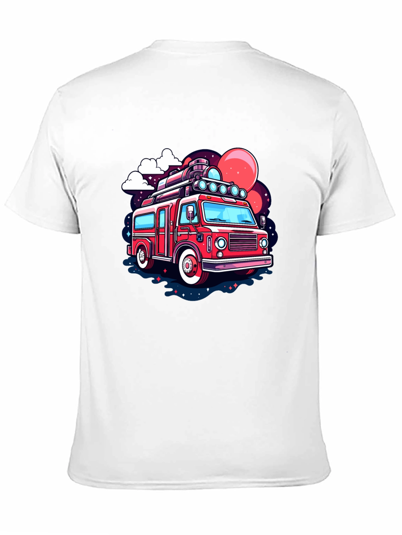 Black Retro Cartoon Bus Graphic T-Shirt view 11