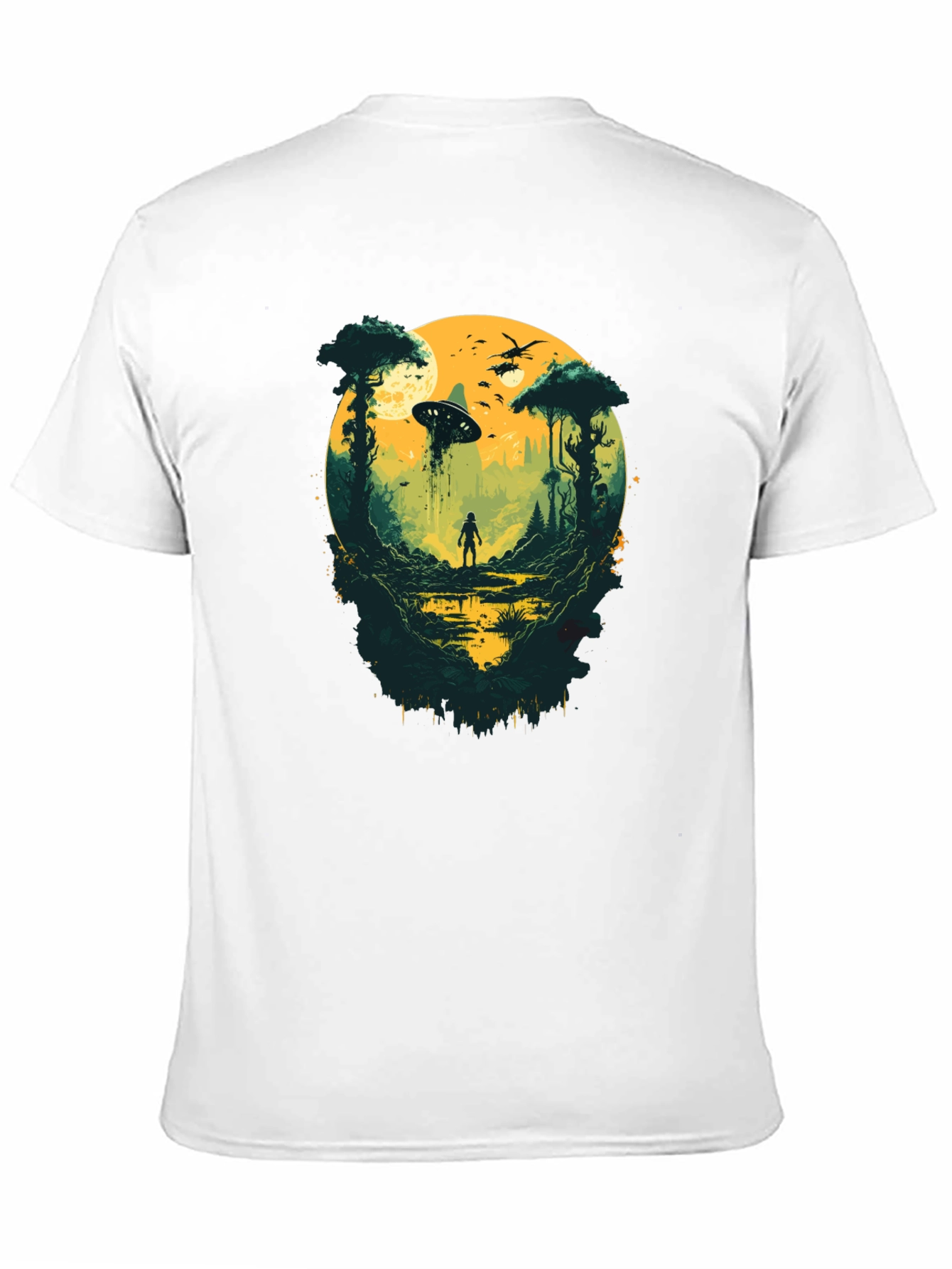 Black Sci-Fi Encounter Graphic Tee - Black Cotton Blend view 11