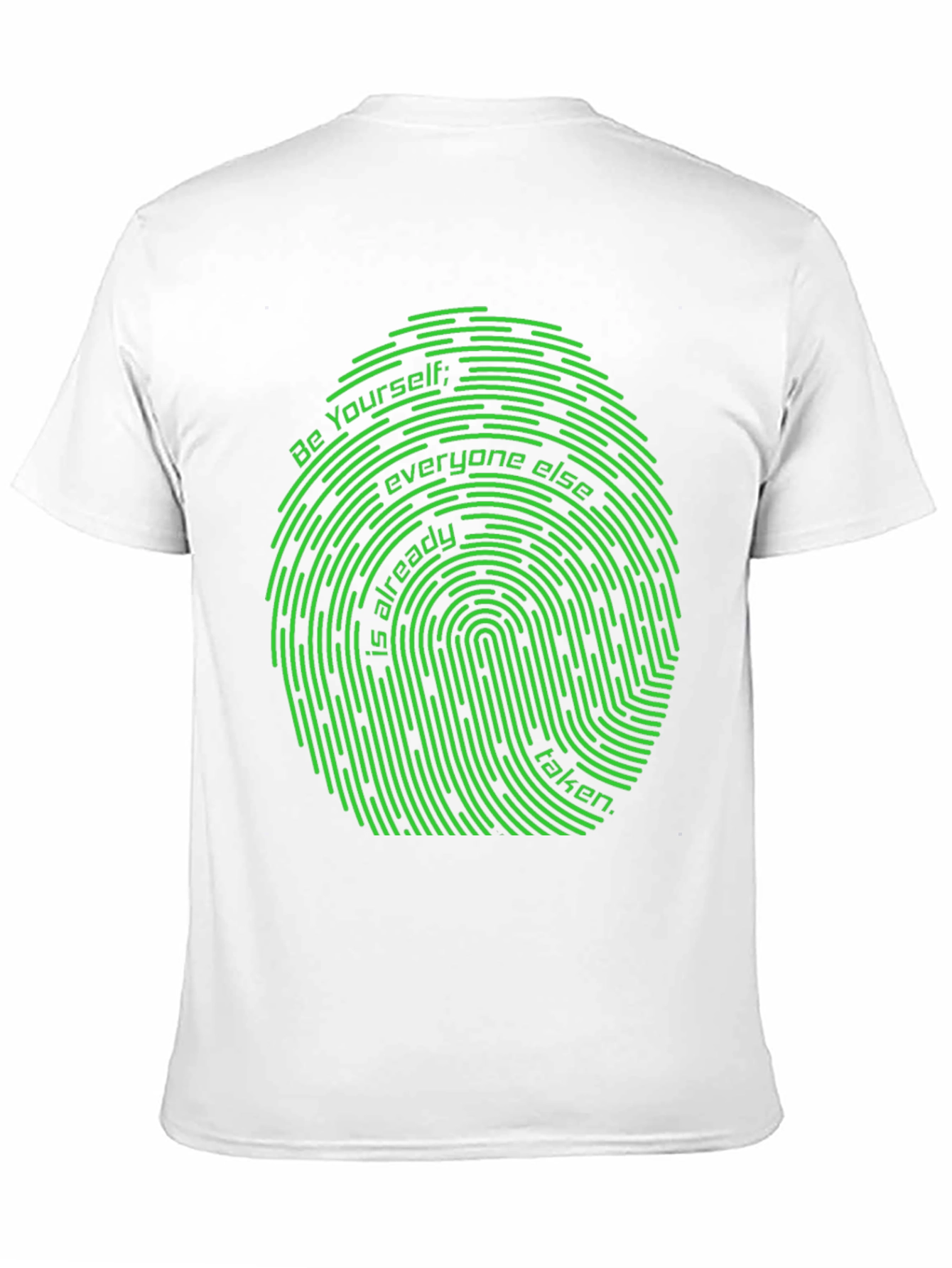 Black Be Yourself Fingerprint Graphic Tee - Unique Design view 11