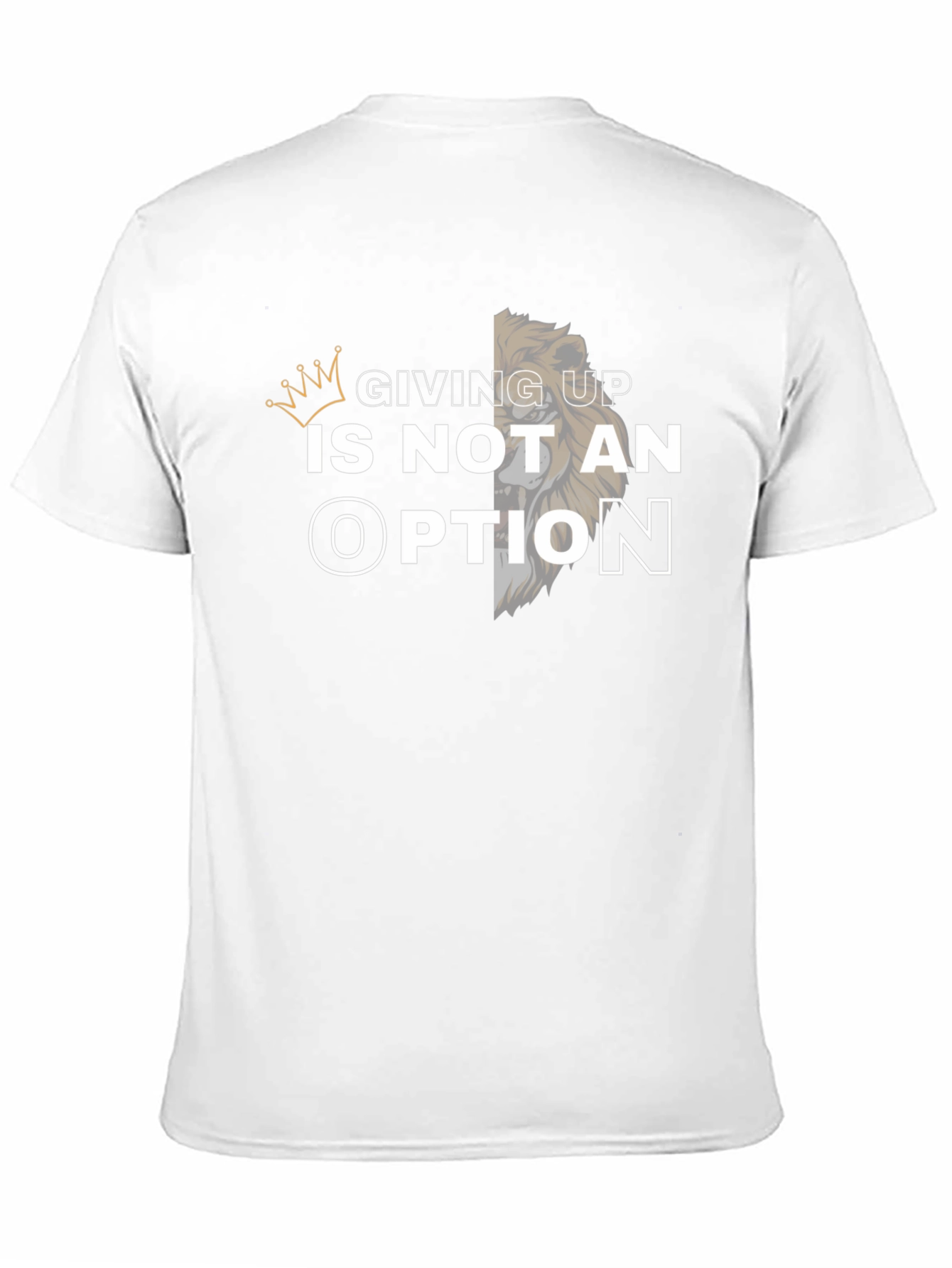 Black Giving Up Is Not an Option Lion Graphic Tee view 11