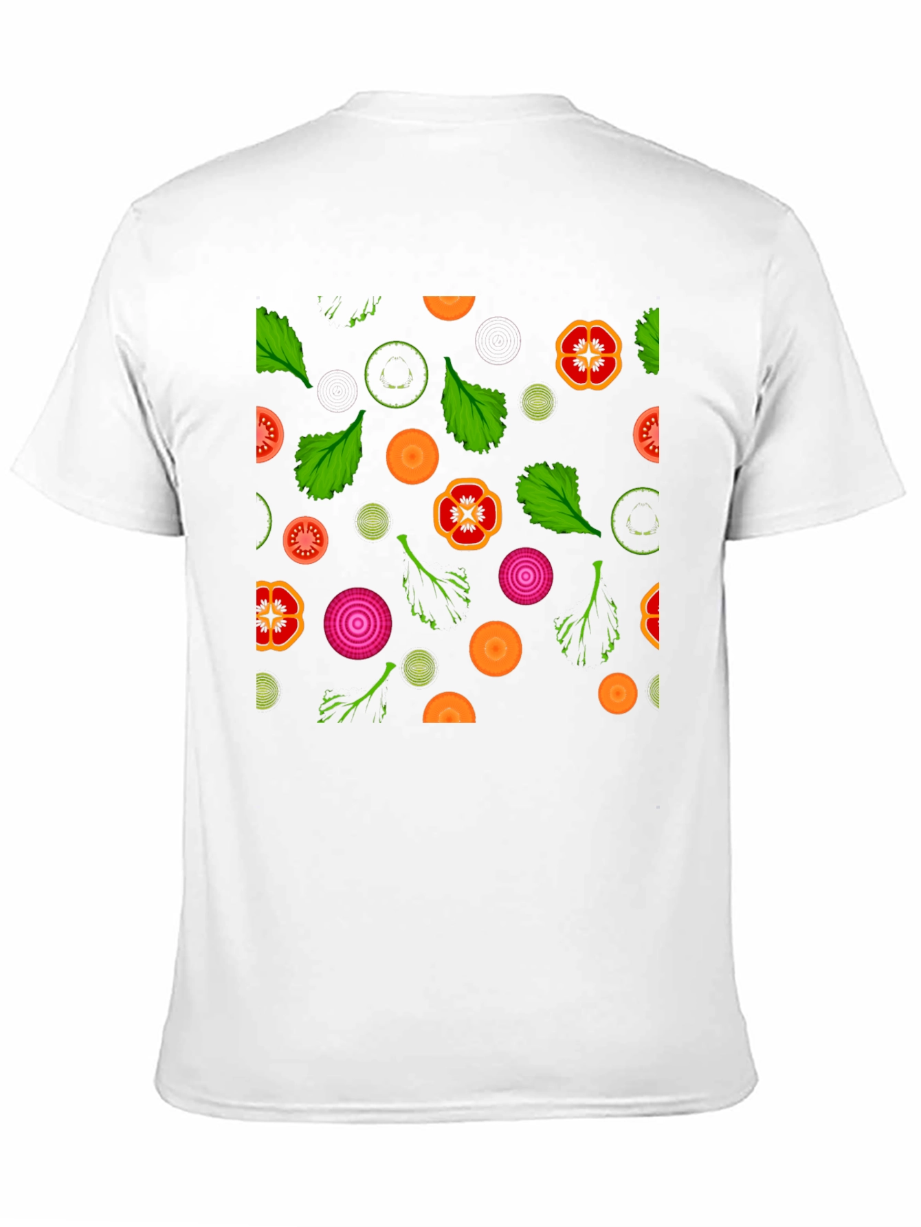 Black Vegetable Pattern T-Shirt - Black view 11