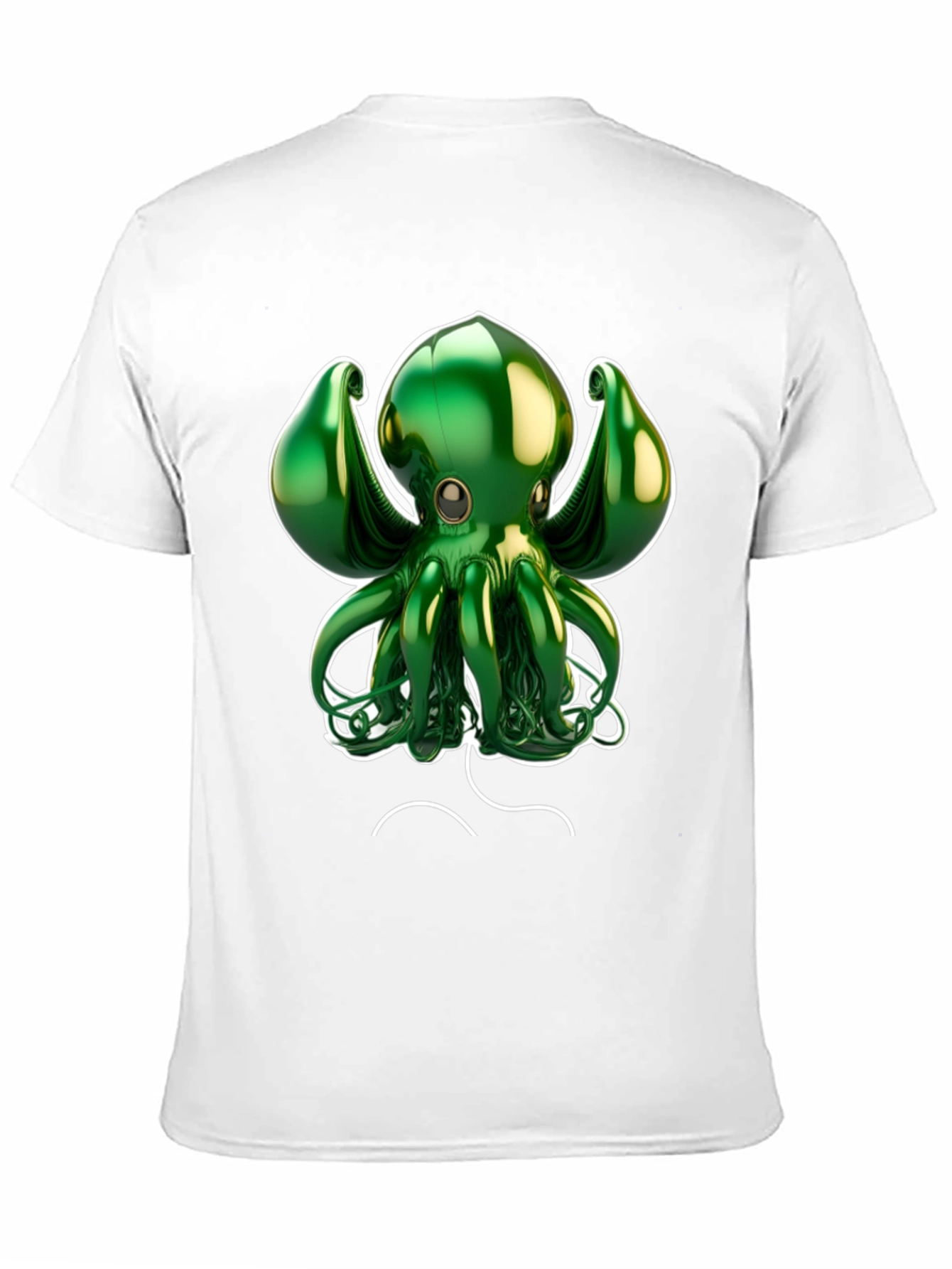Black Green Octopus Graphic Tee - Black Cotton Blend view 11