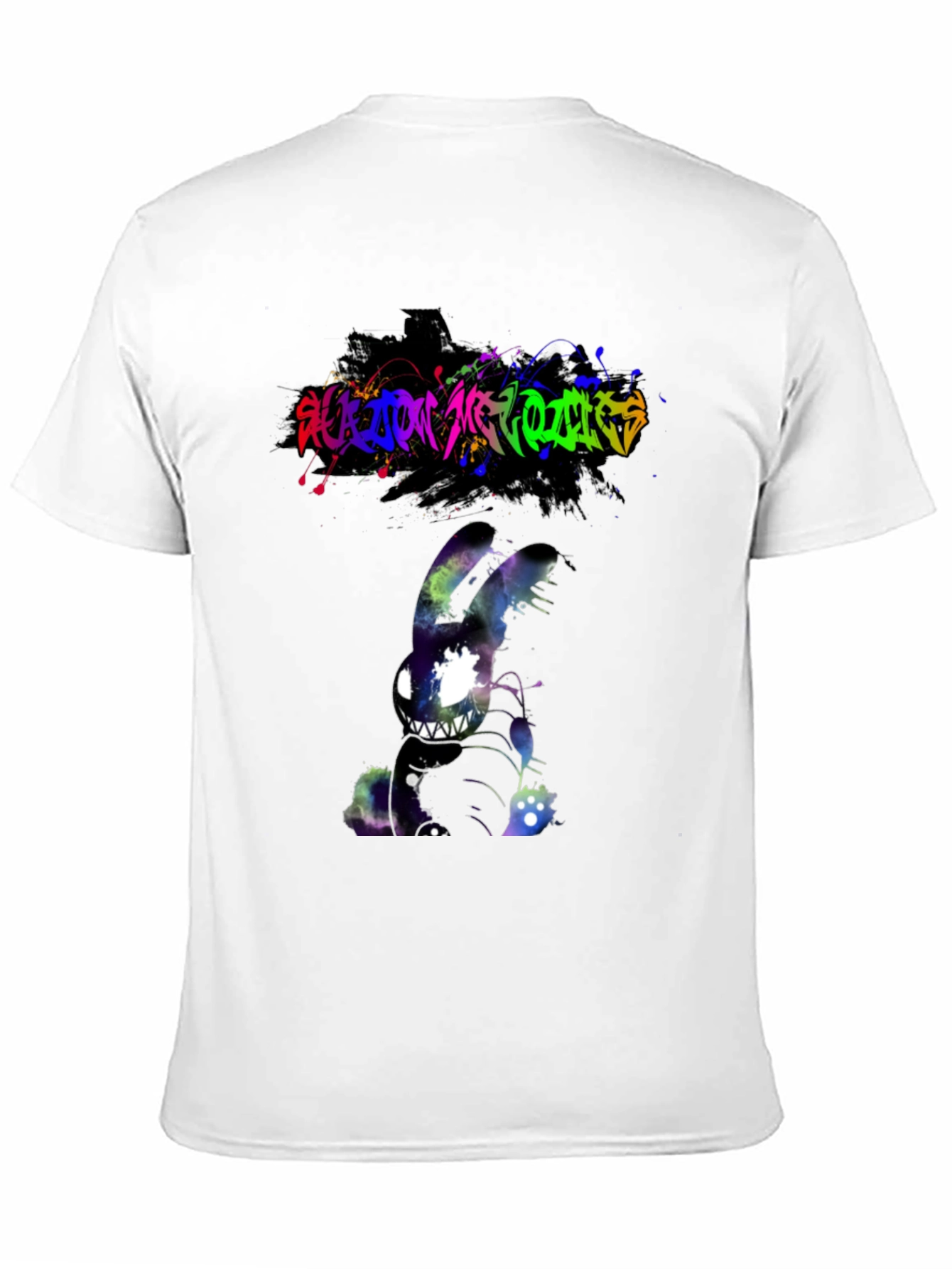 Black Cosmic Nightmare Bunny Graphic Tee - Unique Design view 11