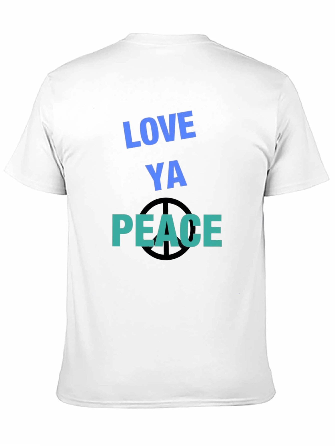 Black Love Ya Peace T-Shirt - Casual Graphic Tee view 11