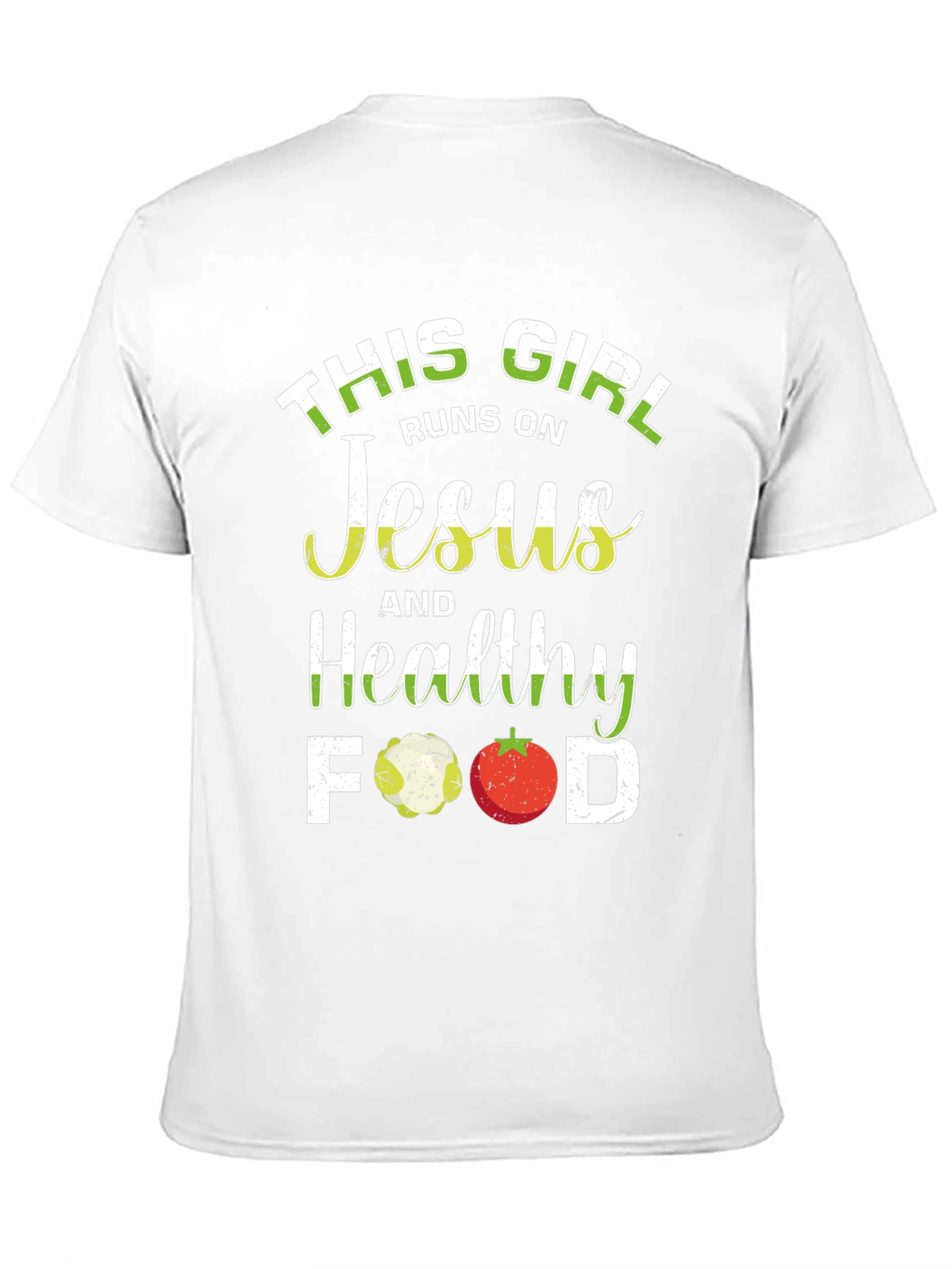 Black This Girl Runs on Jesus and Healthy Food T-Shirt view 11