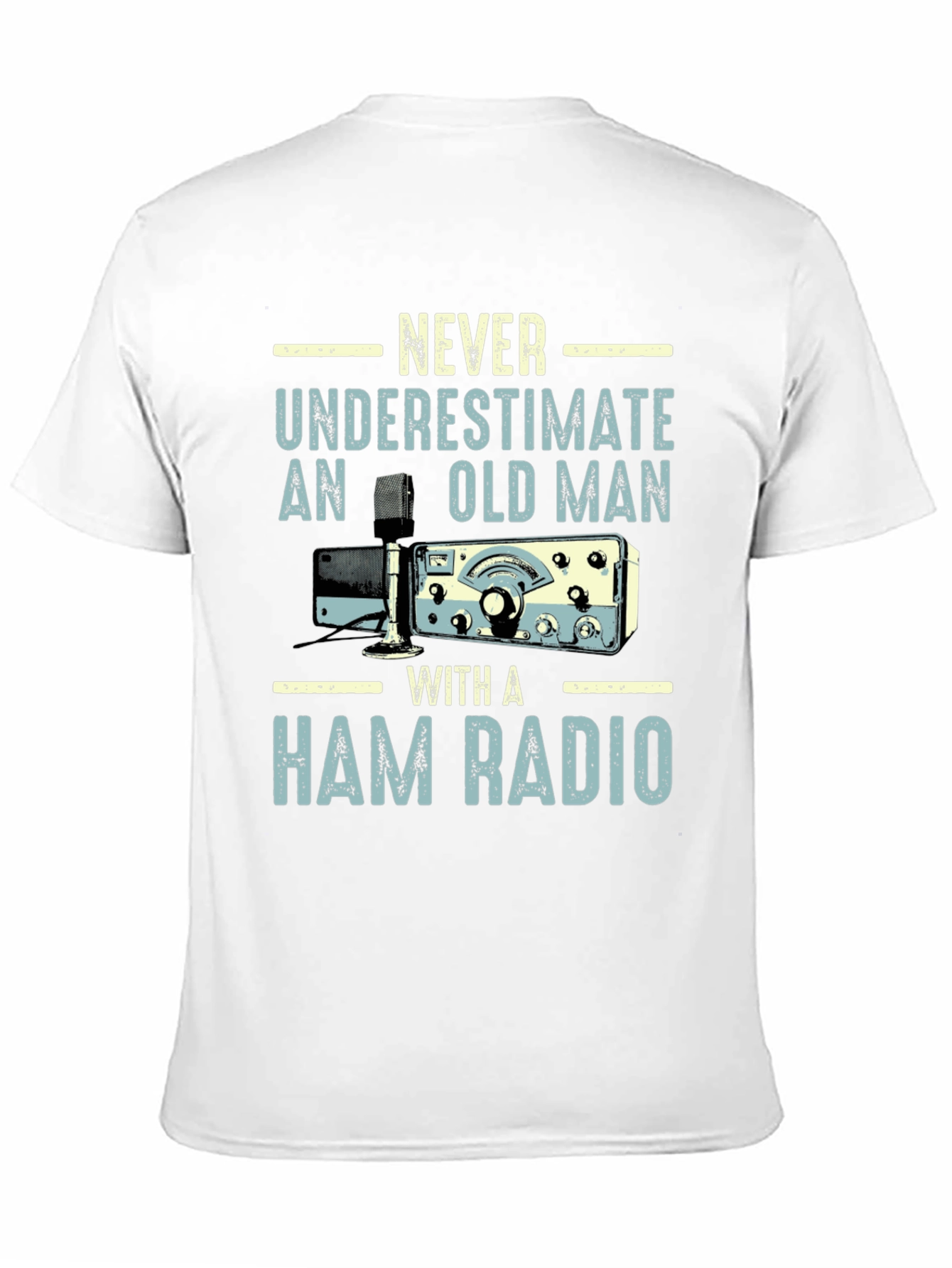 Black Ham Radio Old Man T-Shirt view 11
