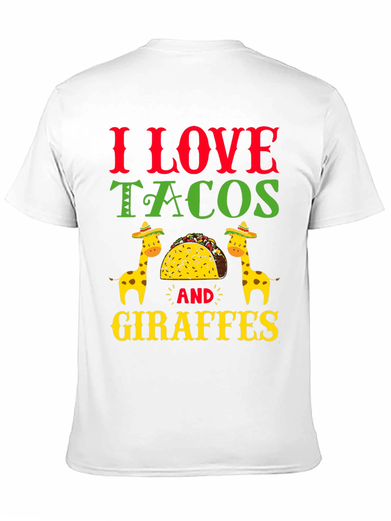 Black I Love Tacos and Giraffes T-Shirt view 11
