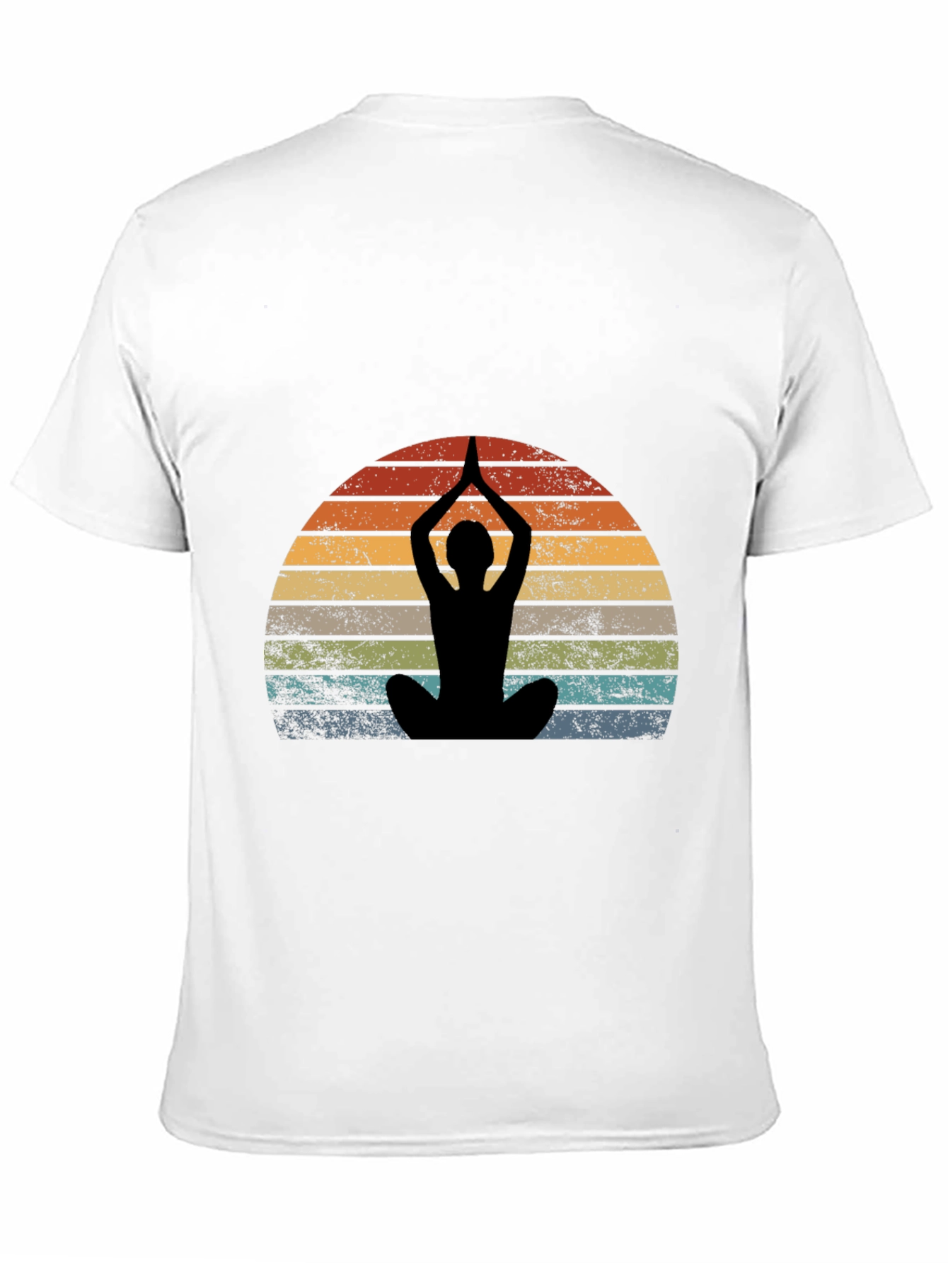 Black Yoga Silhouette Sunset Graphic Tee view 11