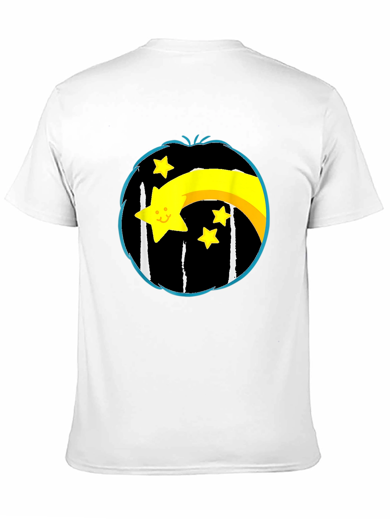 Black Shooting Star Graphic Tee - Black Cotton Blend view 11