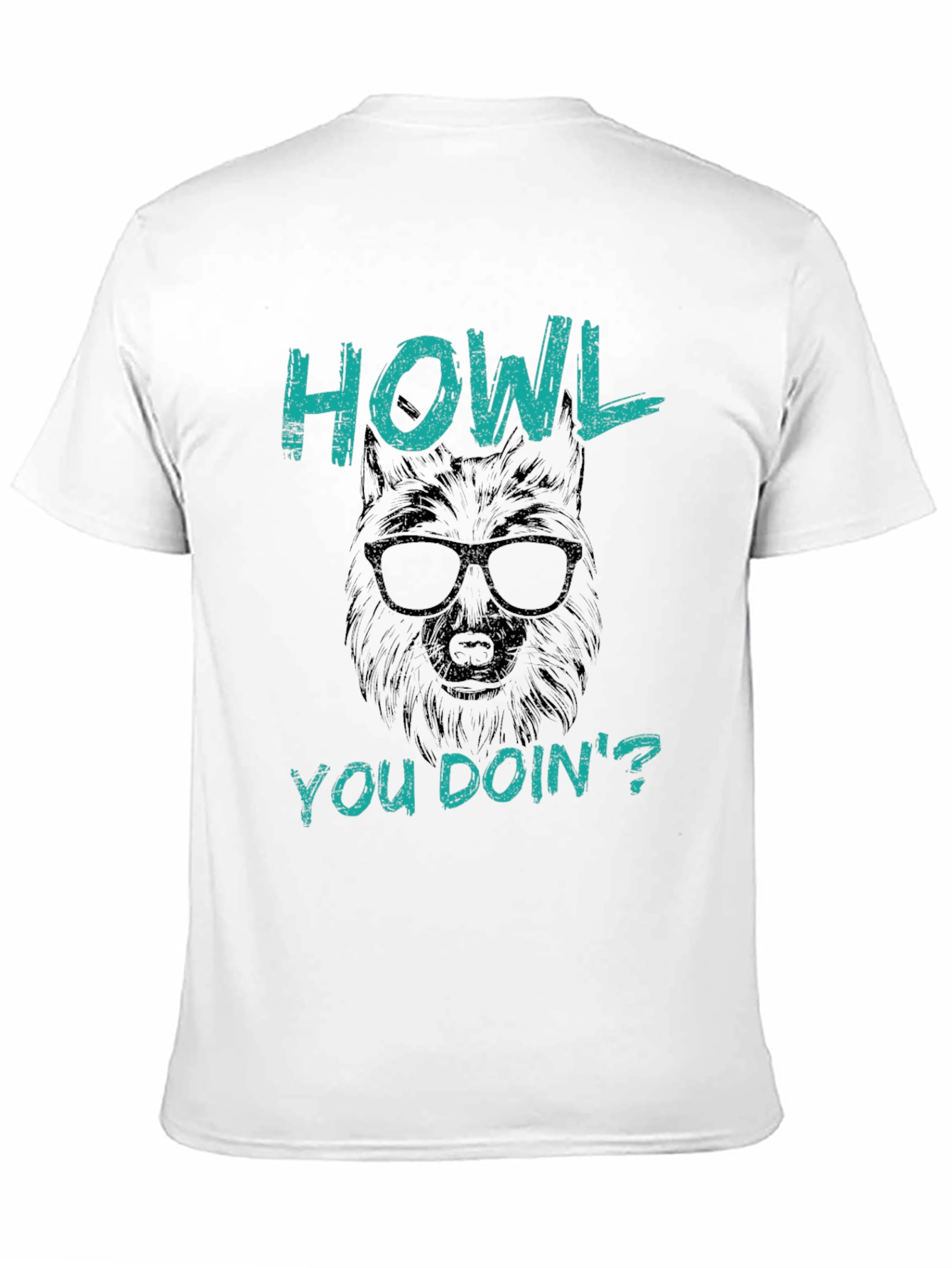 Black Howl You Doin' Wolf Graphic T-Shirt - Soft Black Cotton Tee view 11