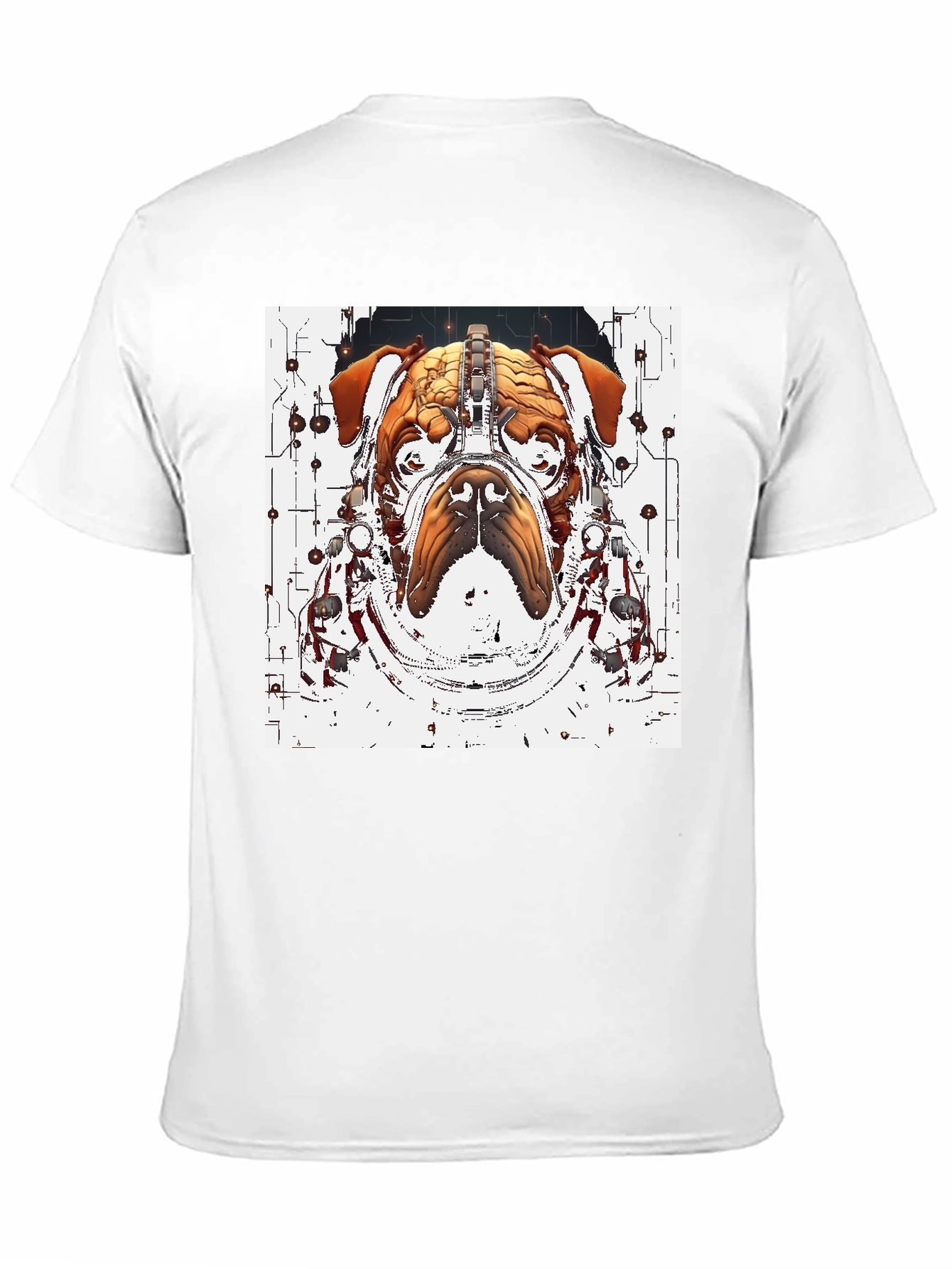 Black Cyber Bulldog T-Shirt - Unique Graphic Tee view 11