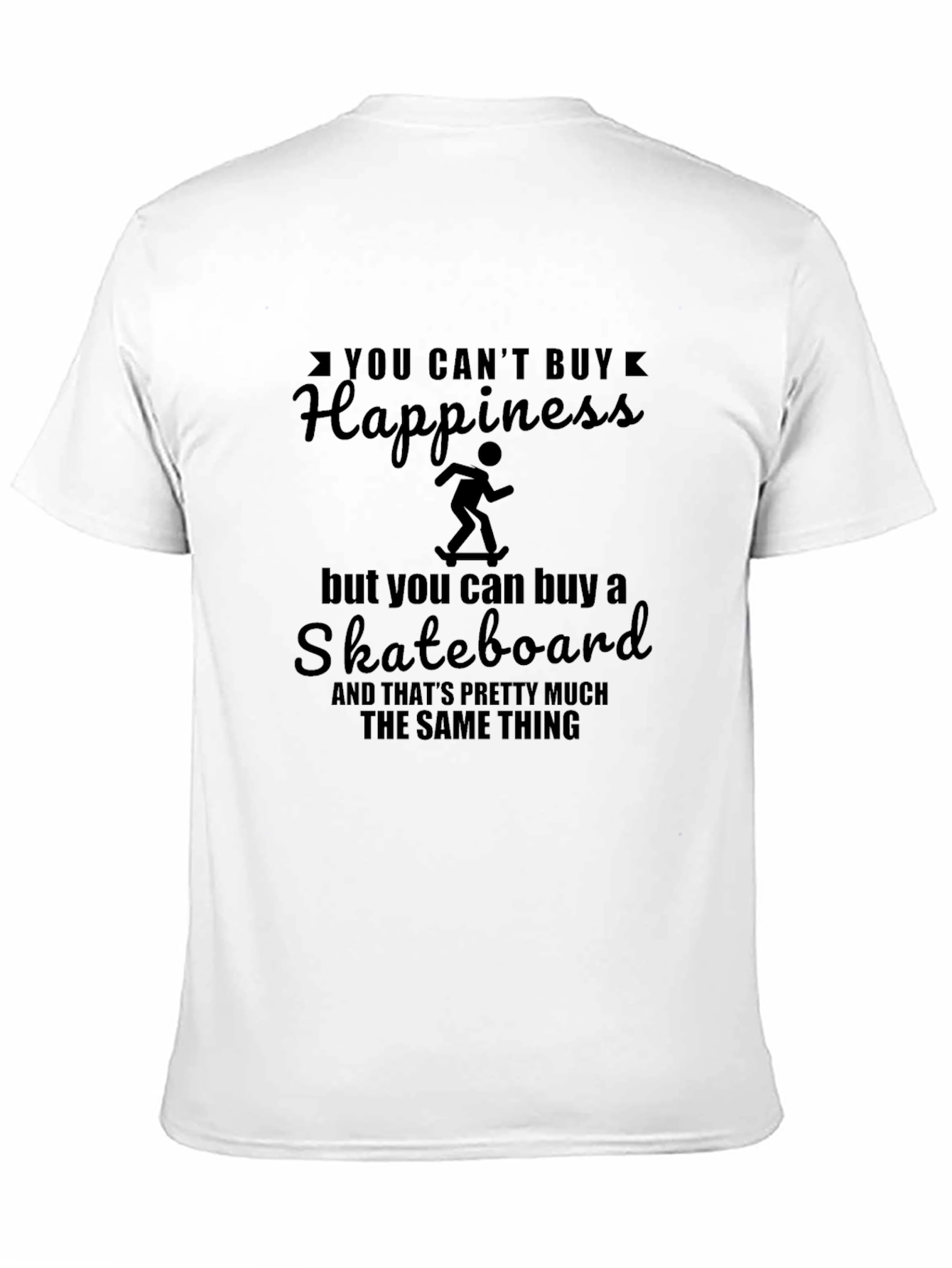 Black Happiness & Skateboard Black T-Shirt view 11