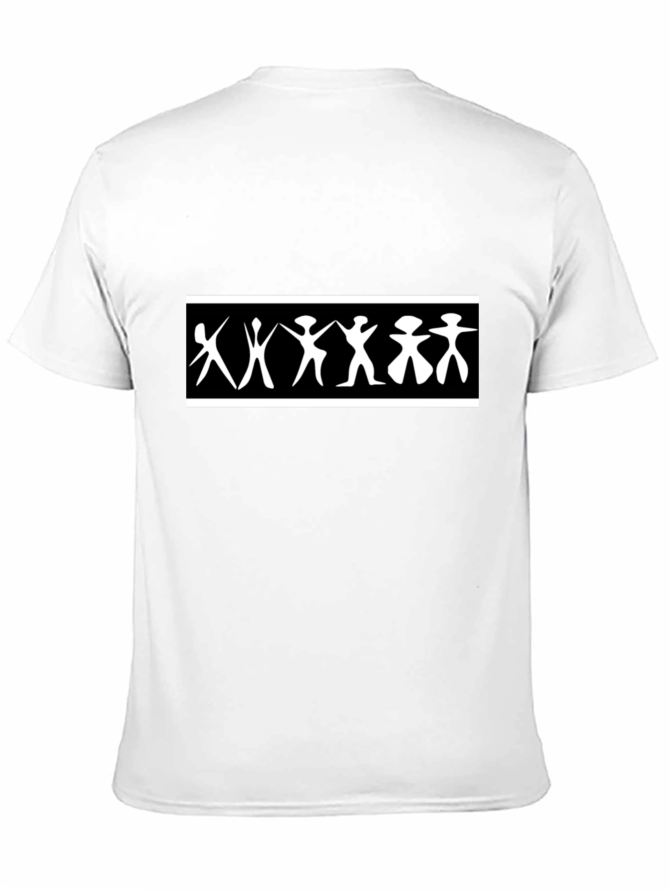 Black Abstract People Graphic Tee - Black Unisex Shirt view 11