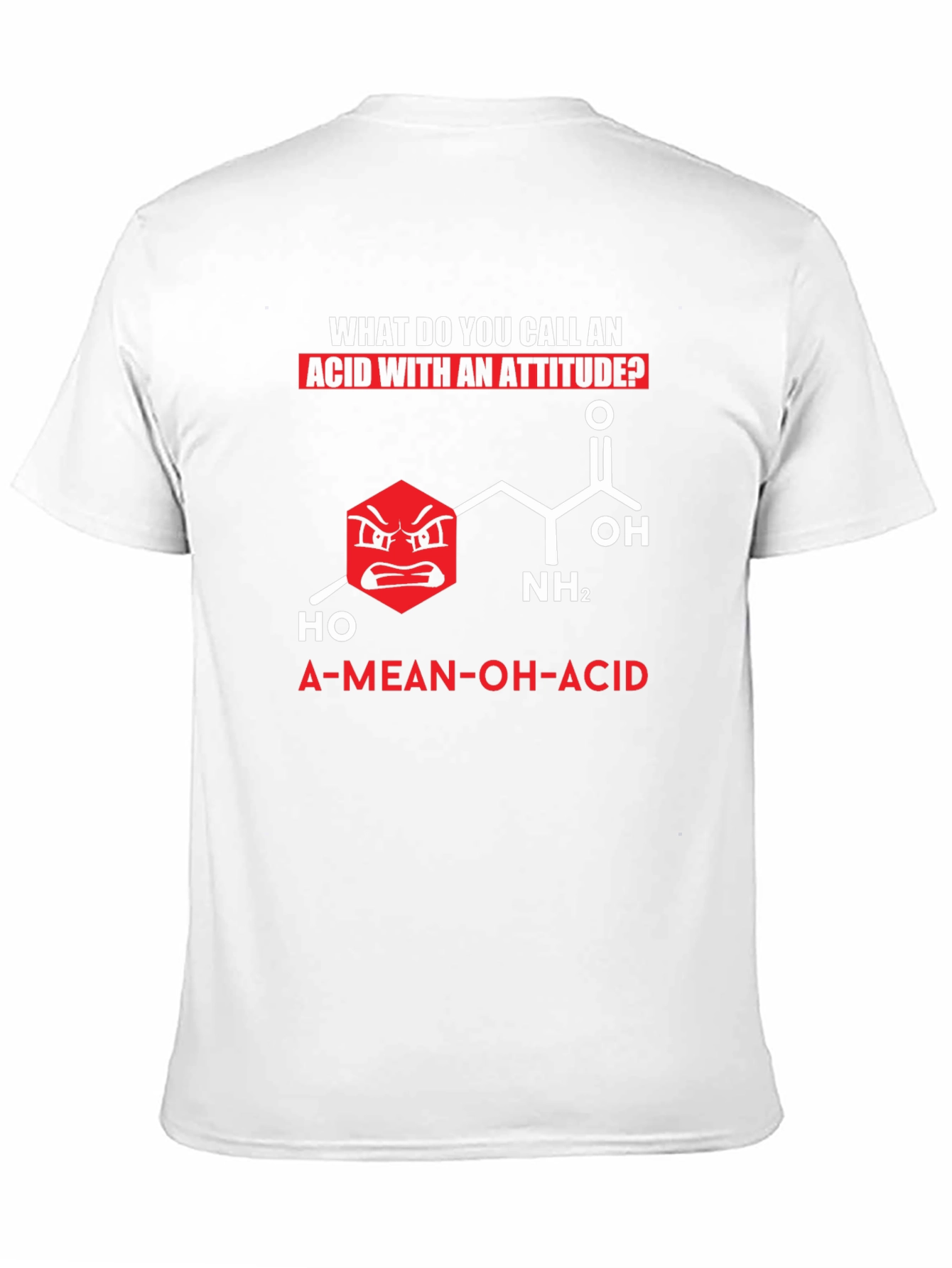 Black Funny Chemistry T-Shirt: A-Mean-OH-Acid view 11