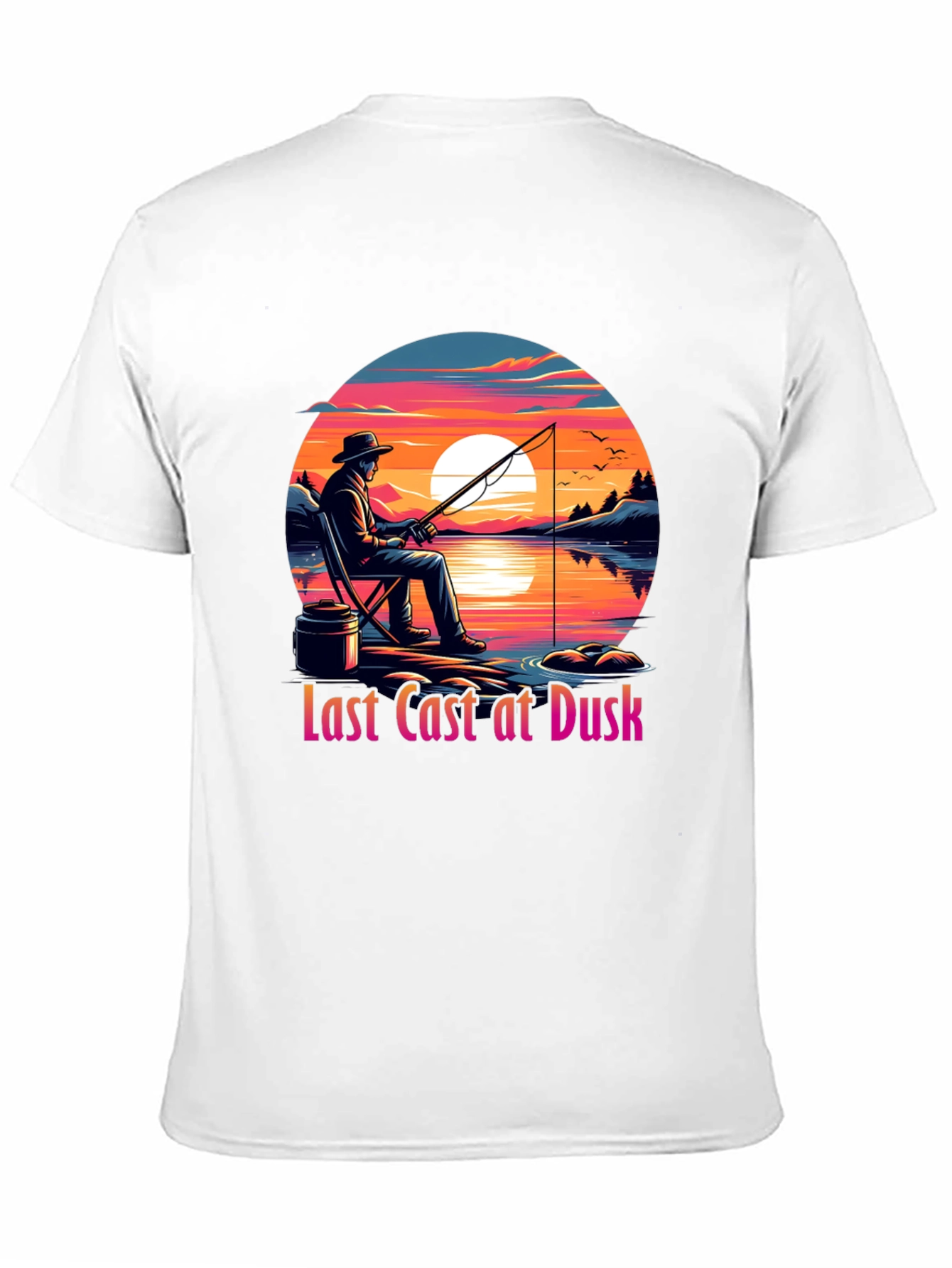Black Last Cast at Dusk Graphic Tee view 11