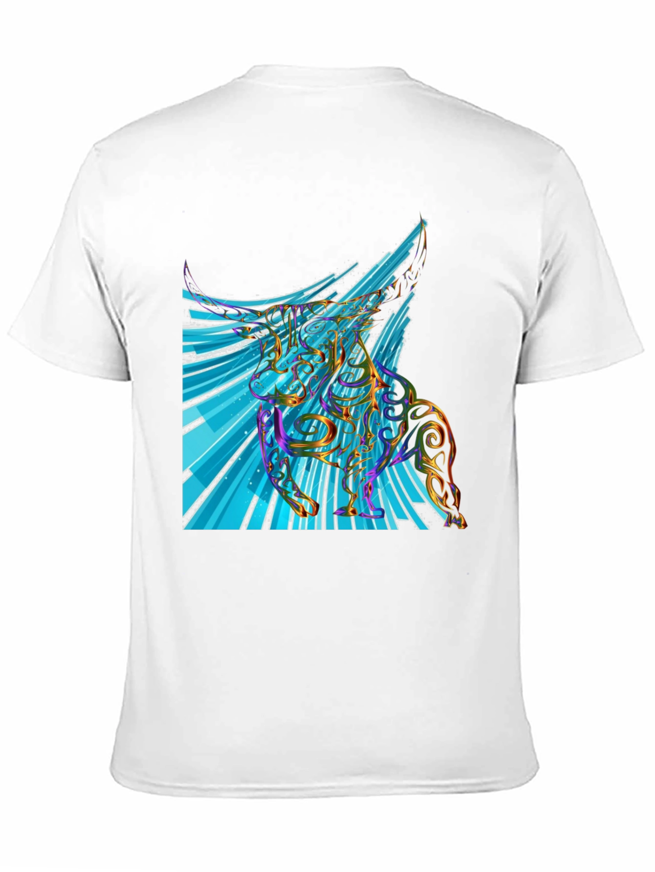 Black Abstract Unicorn Graphic Print Tee view 11