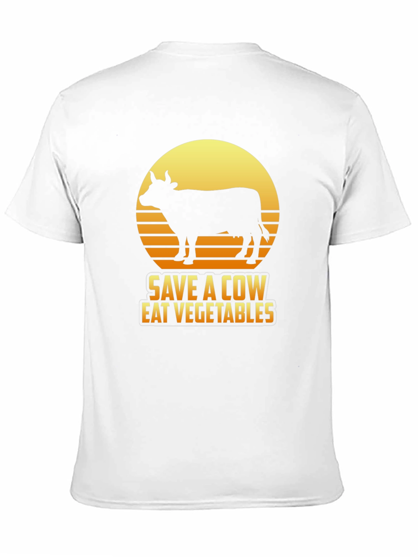 Black Save a Cow Eat Vegetables Graphic T-Shirt view 11